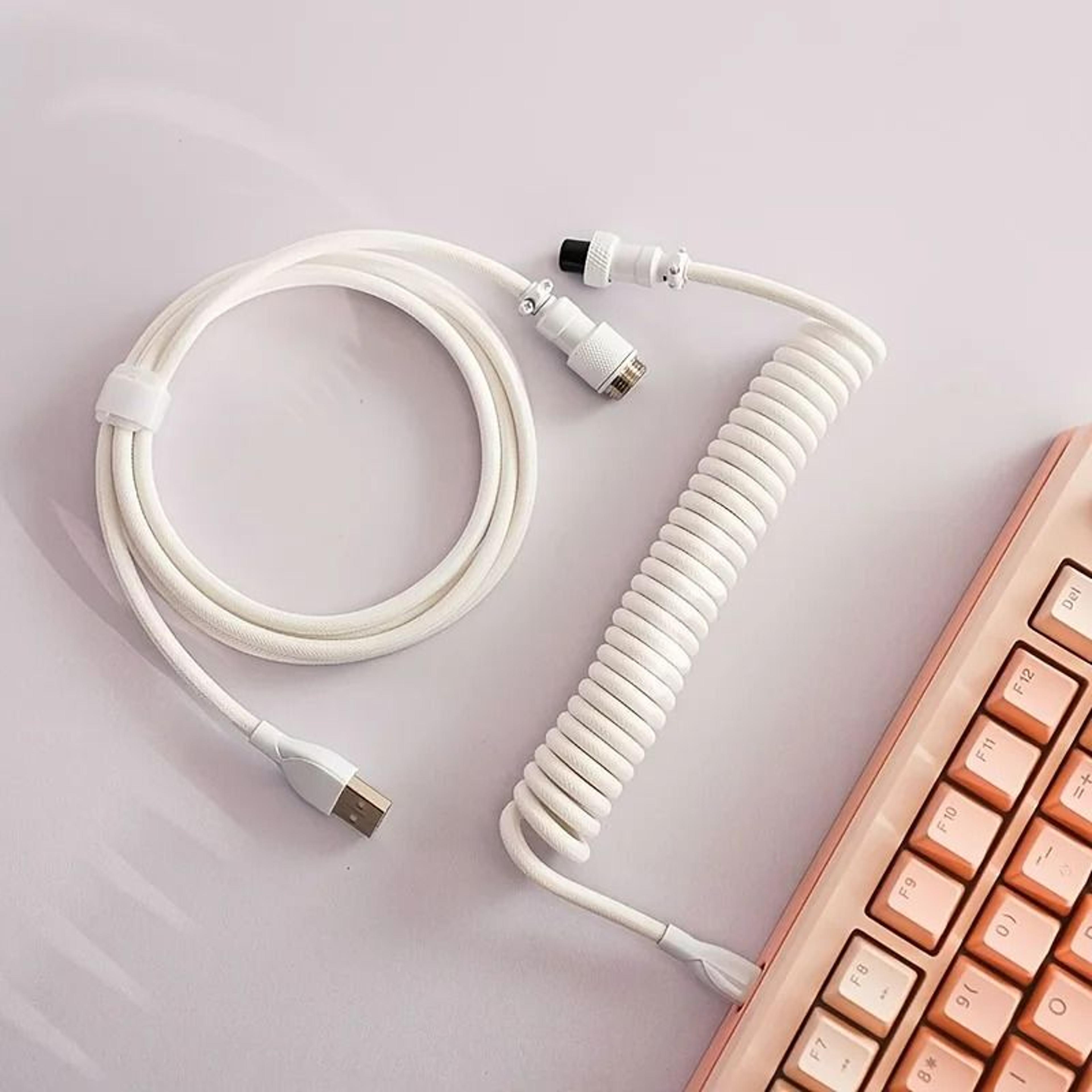 GX16 Coiled Aviator Cable For Mechanical Keyboards 9