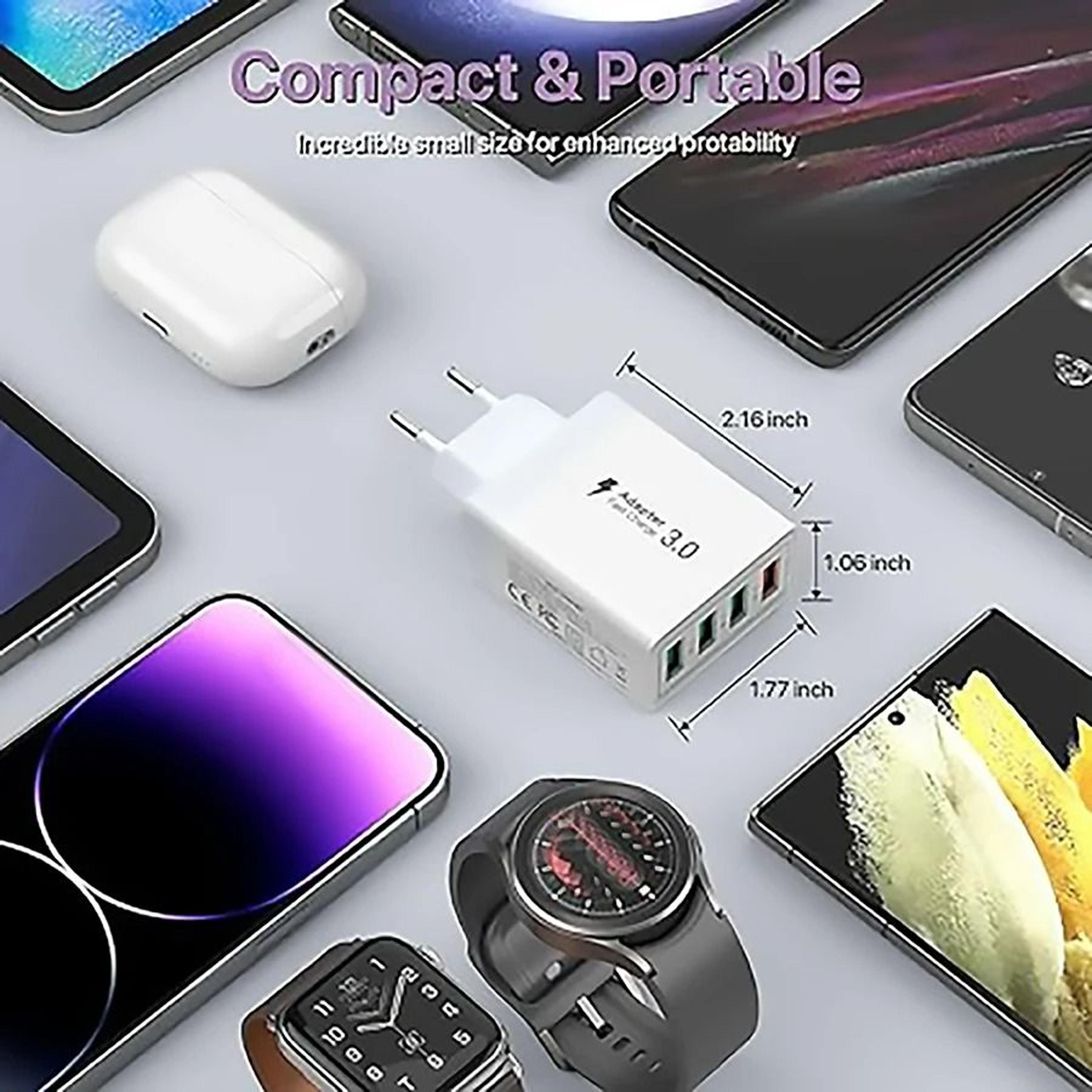 30W Four Port USB Fast Charger With EU Plug 5