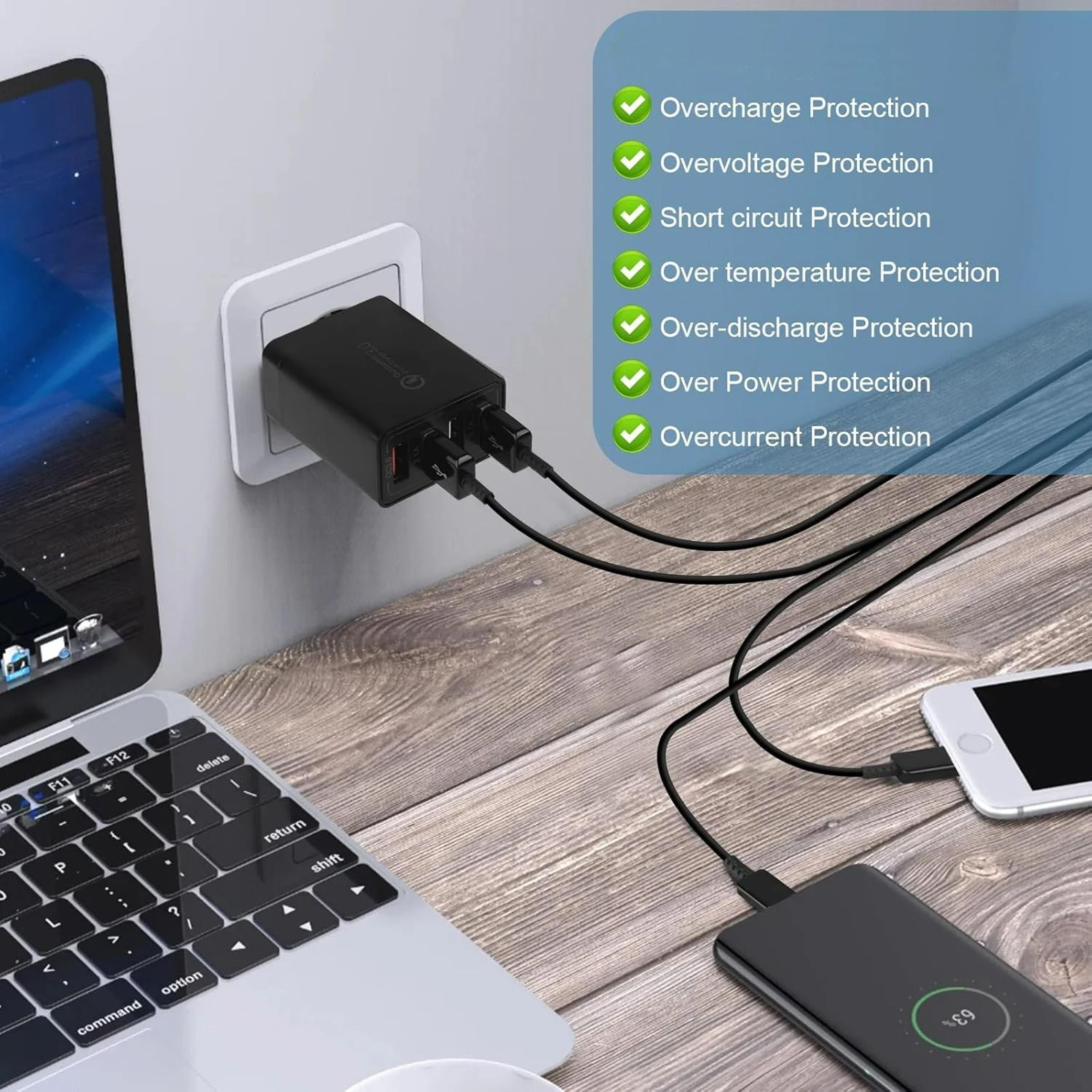 30W Four Port USB Fast Charger With EU Plug 4