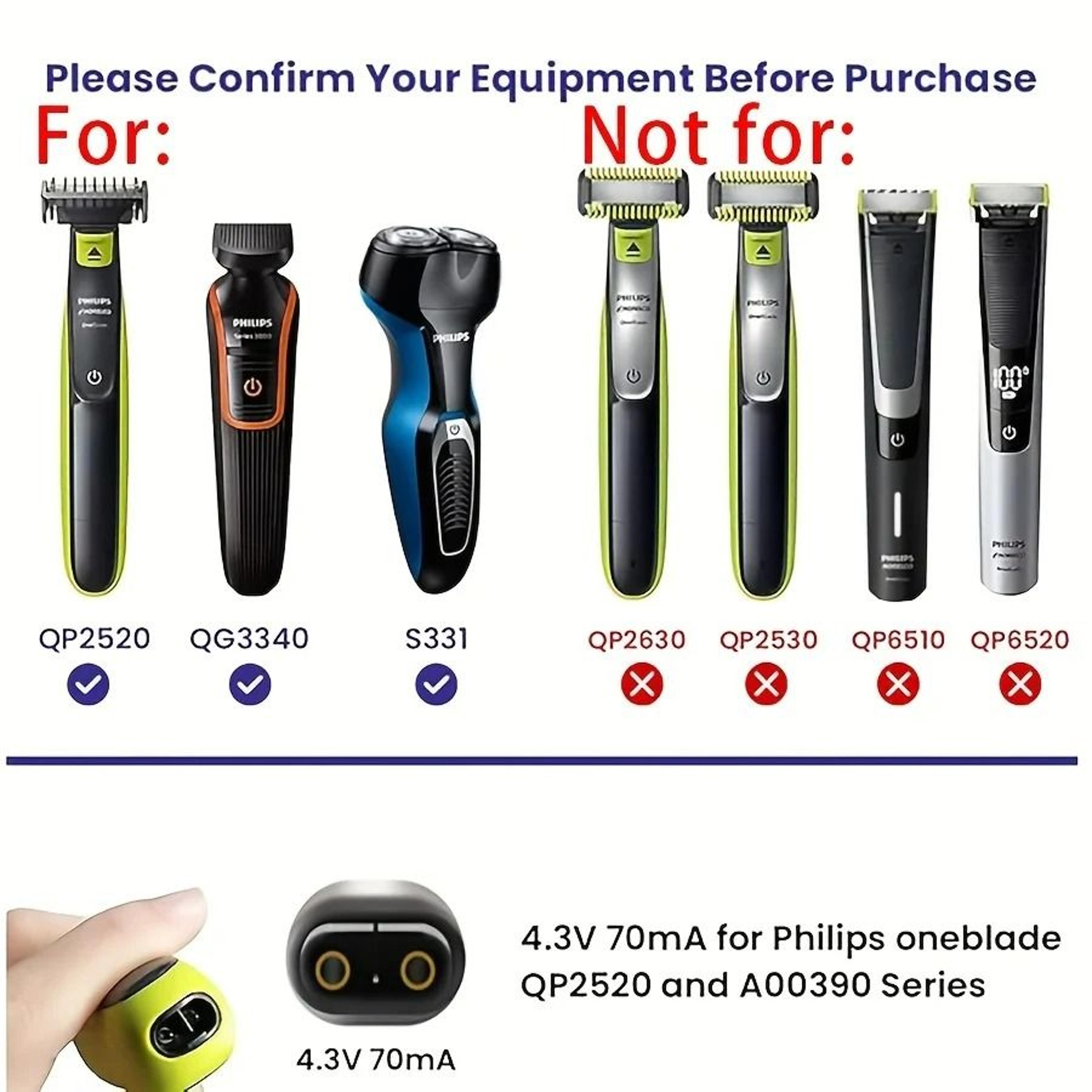USB Replacement Power Cable For Philips OneBlade Shavers 3