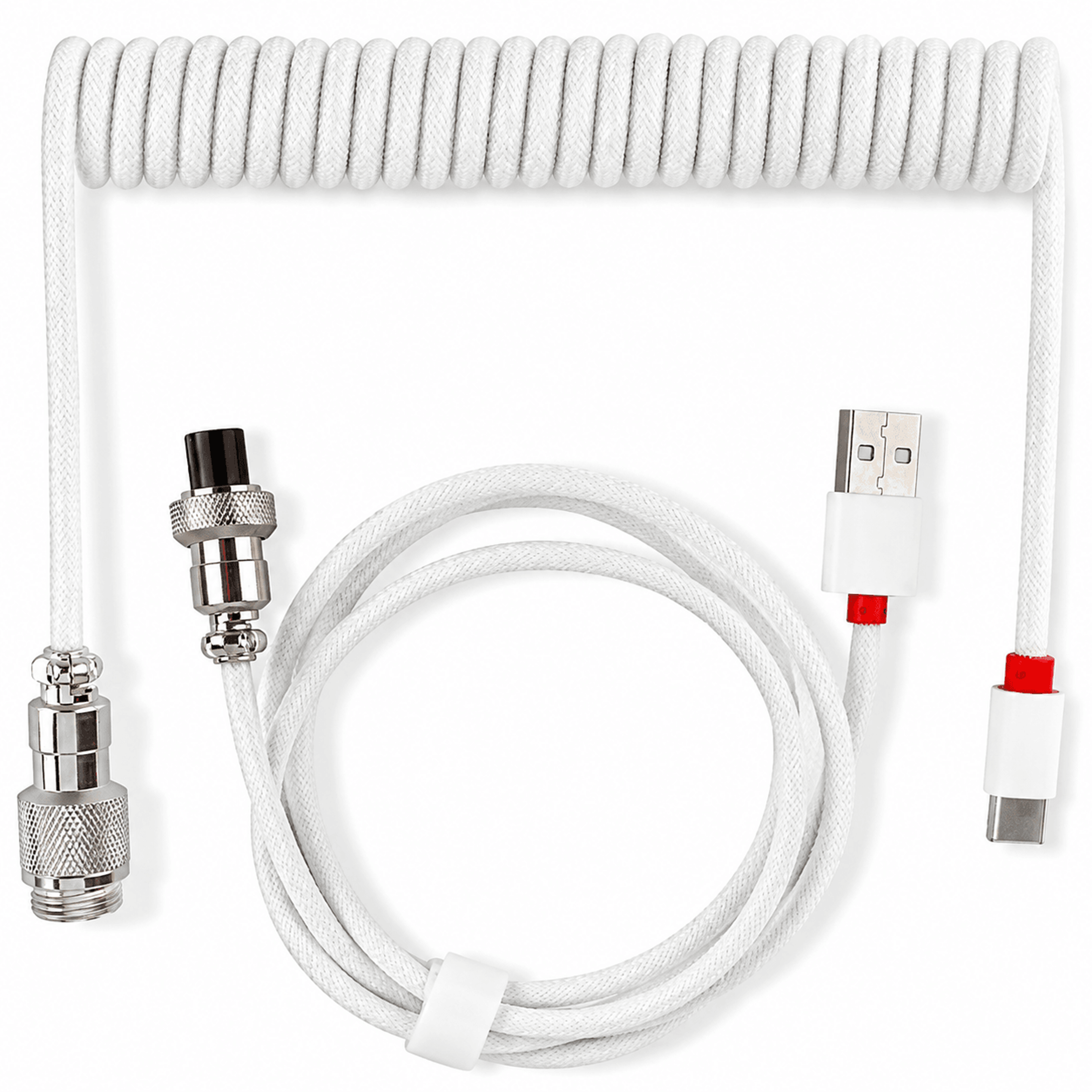 70 Inch Braided USB C Coiled Aviator Keyboard Cable 4