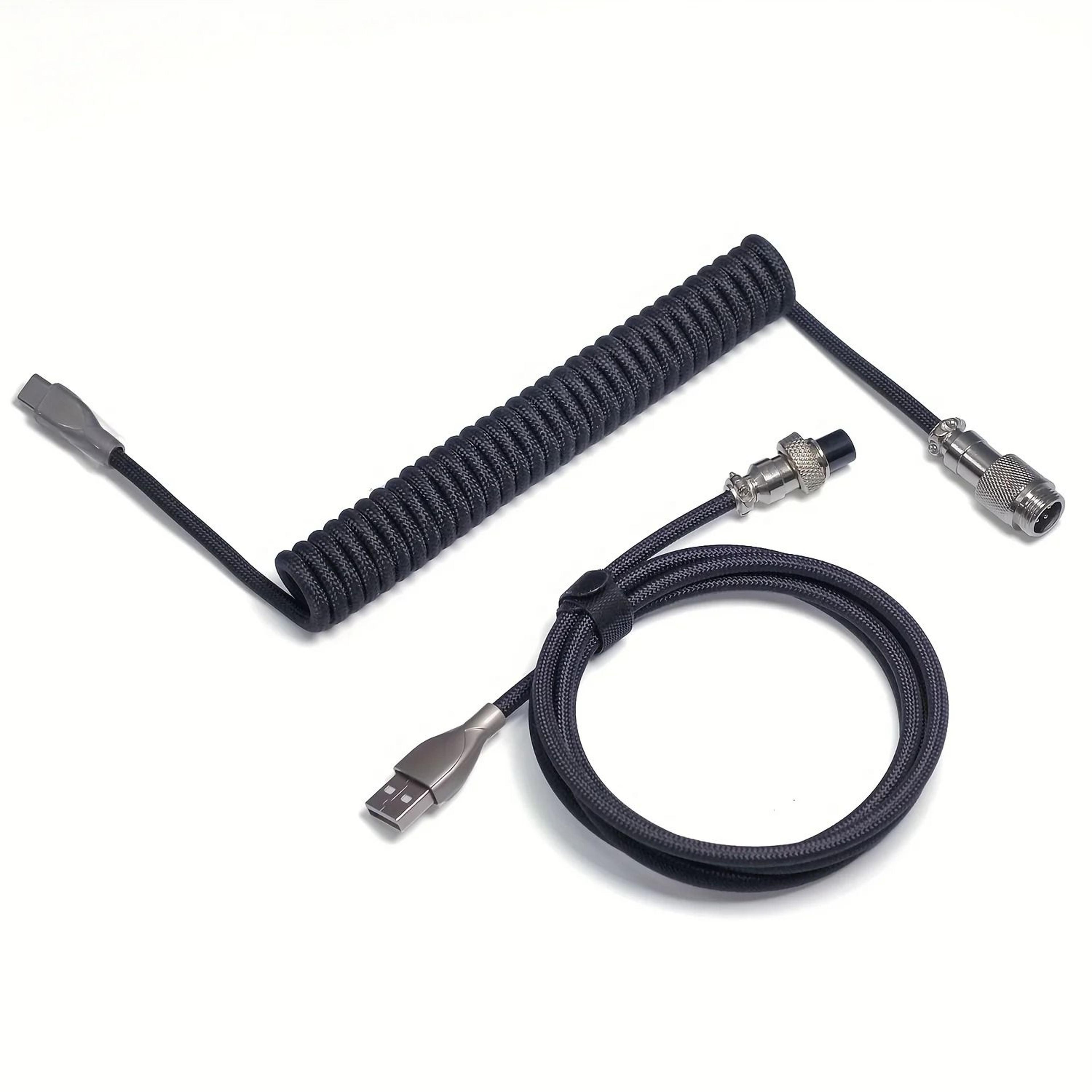 Coiled USB C Mechanical Keyboard Aviator Cable 8