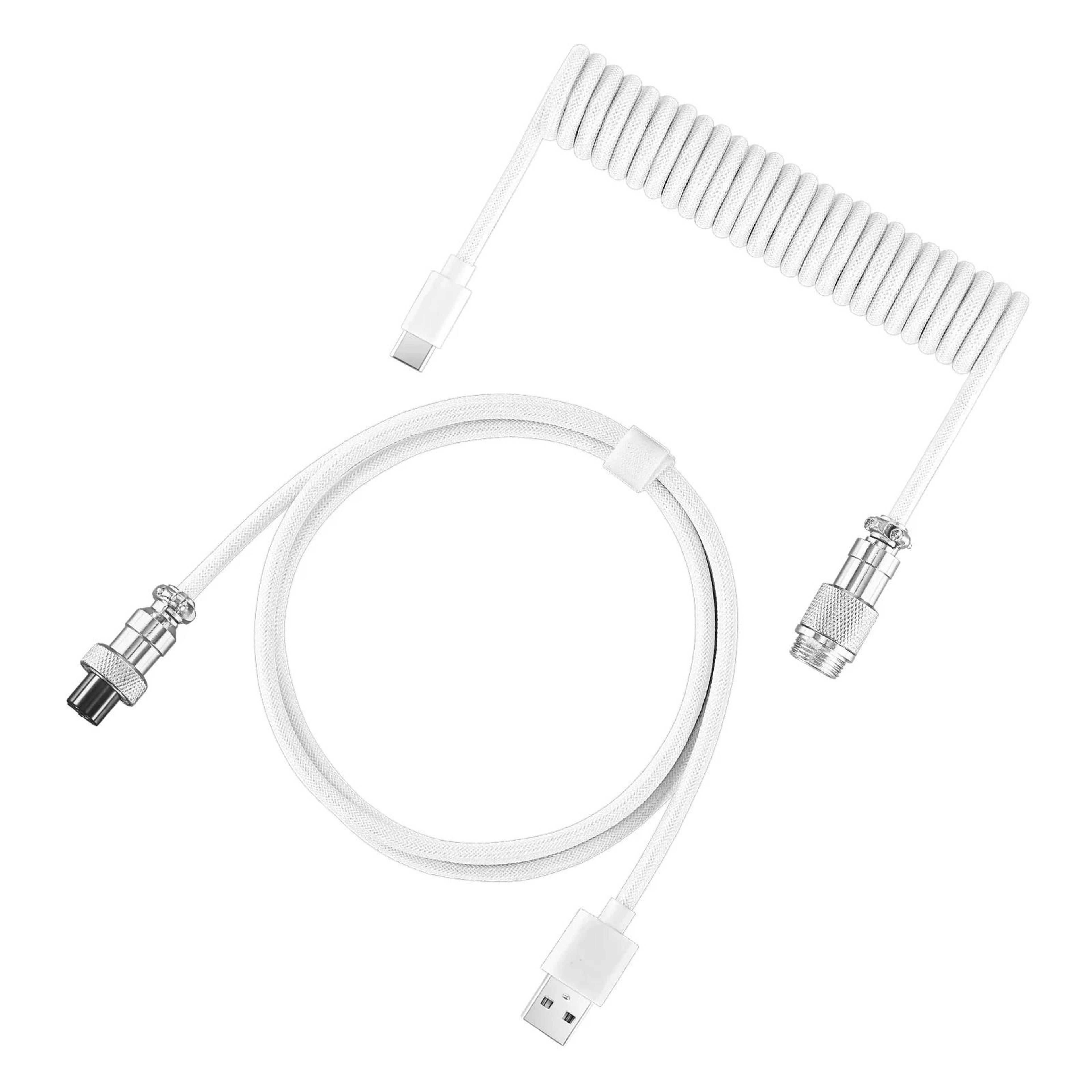 Colorful Coiled USB C Aviator Keyboard Cable 10