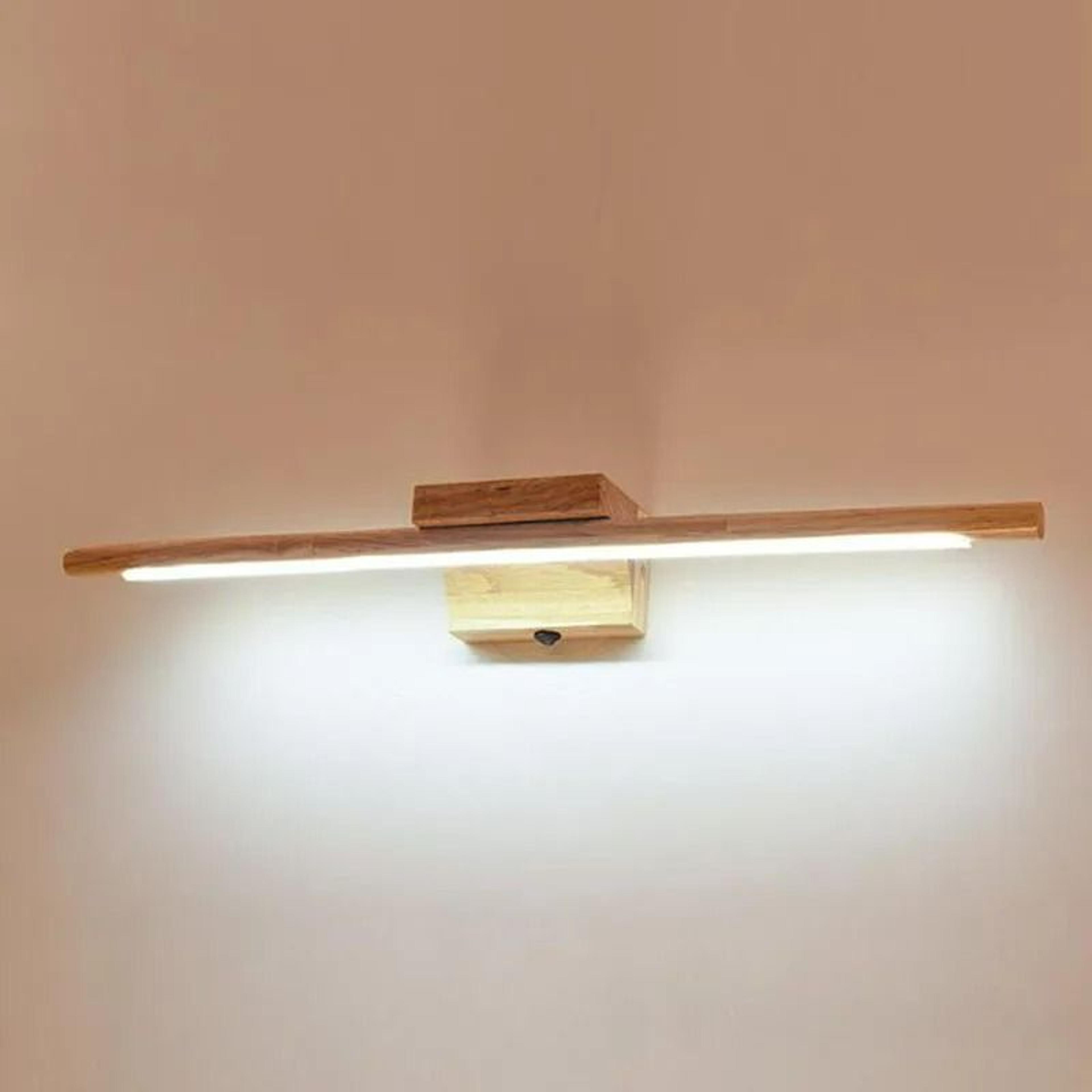Nordic Solid Wood Mirror Wall Sconce 1