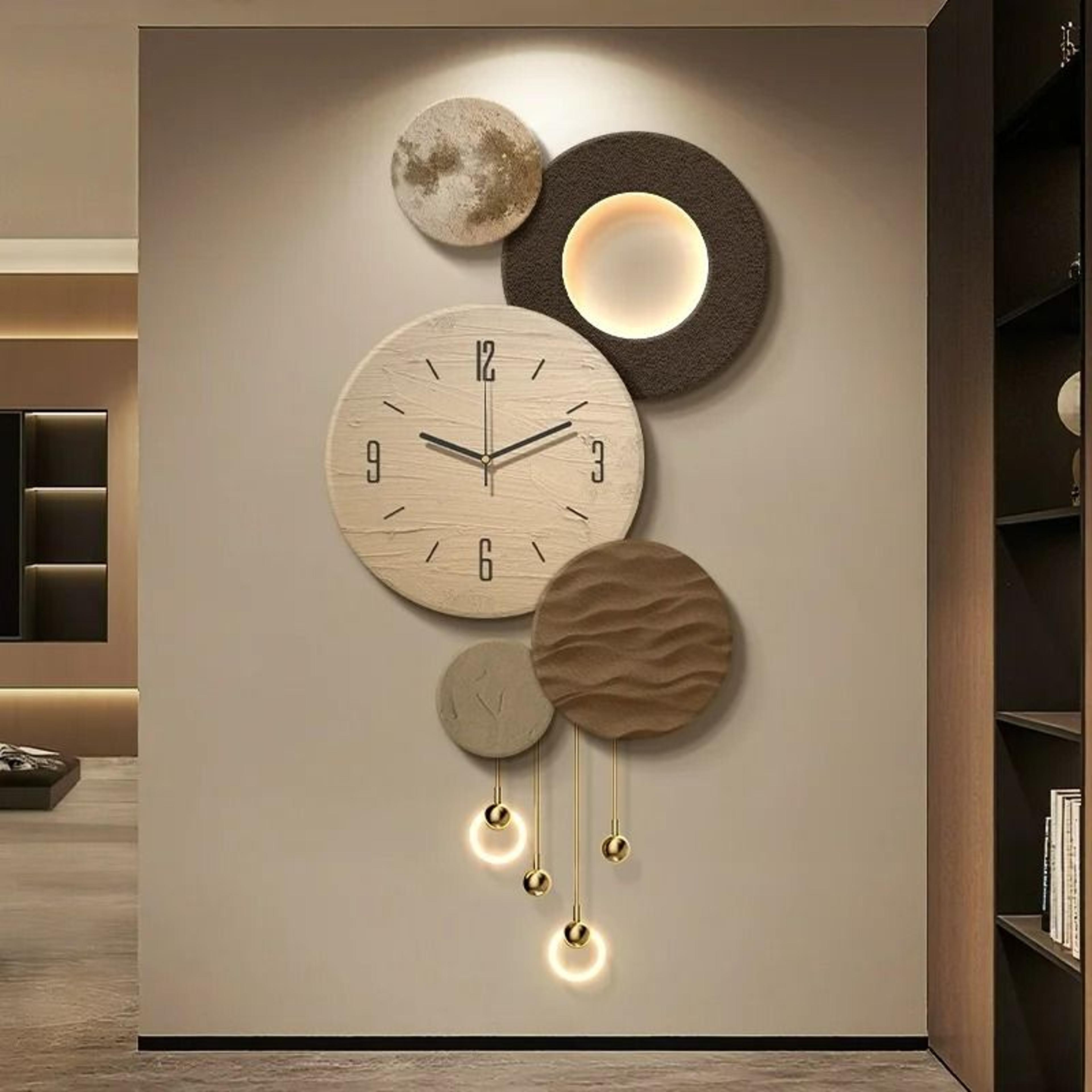 Lunar Sandstone LED Wall Clock Light 5