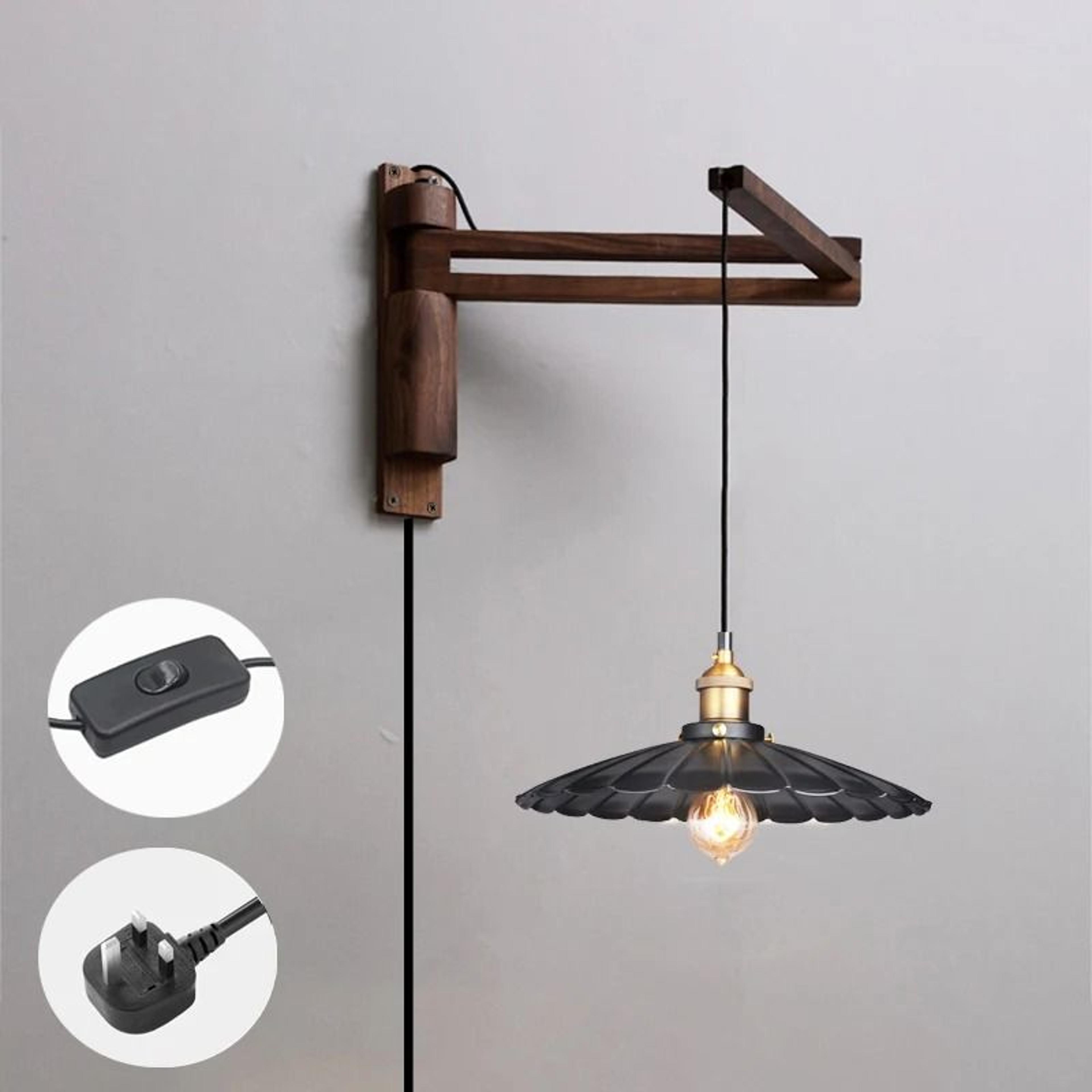 Japanese Solid Wood Folding Wall Lamp 9