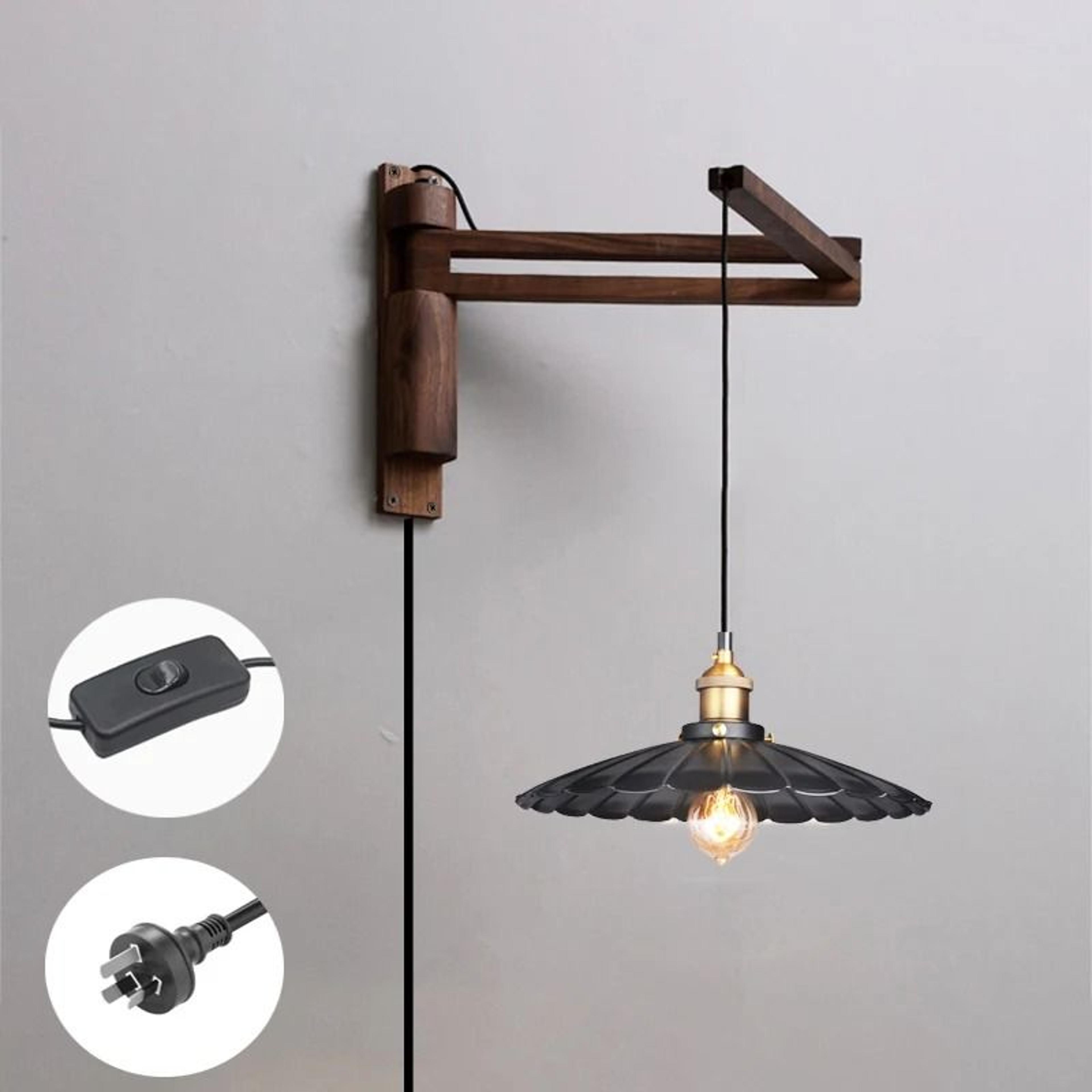 Japanese Solid Wood Folding Wall Lamp 10