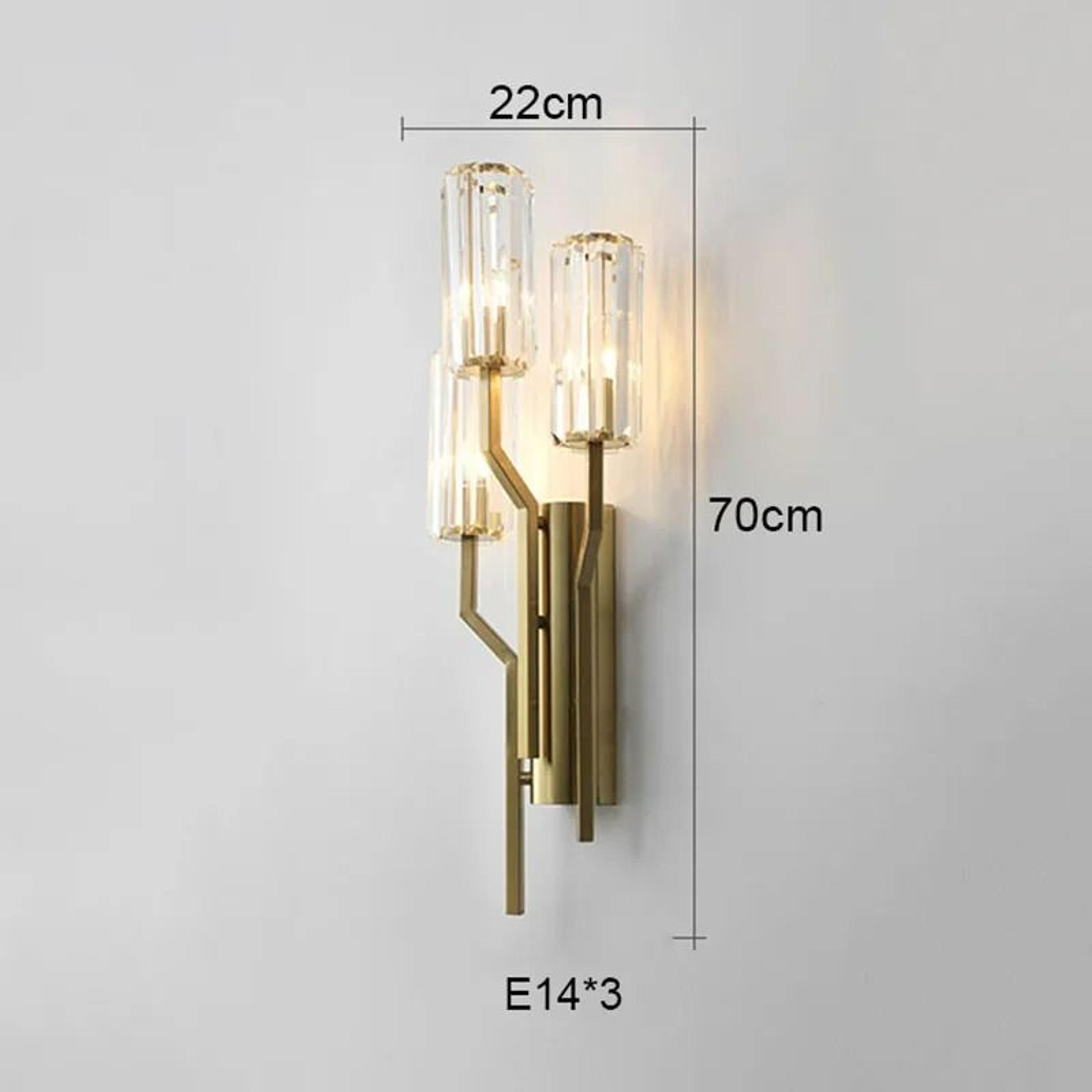 Postmodern Geometric Crystal Gold Wall Sconce 9