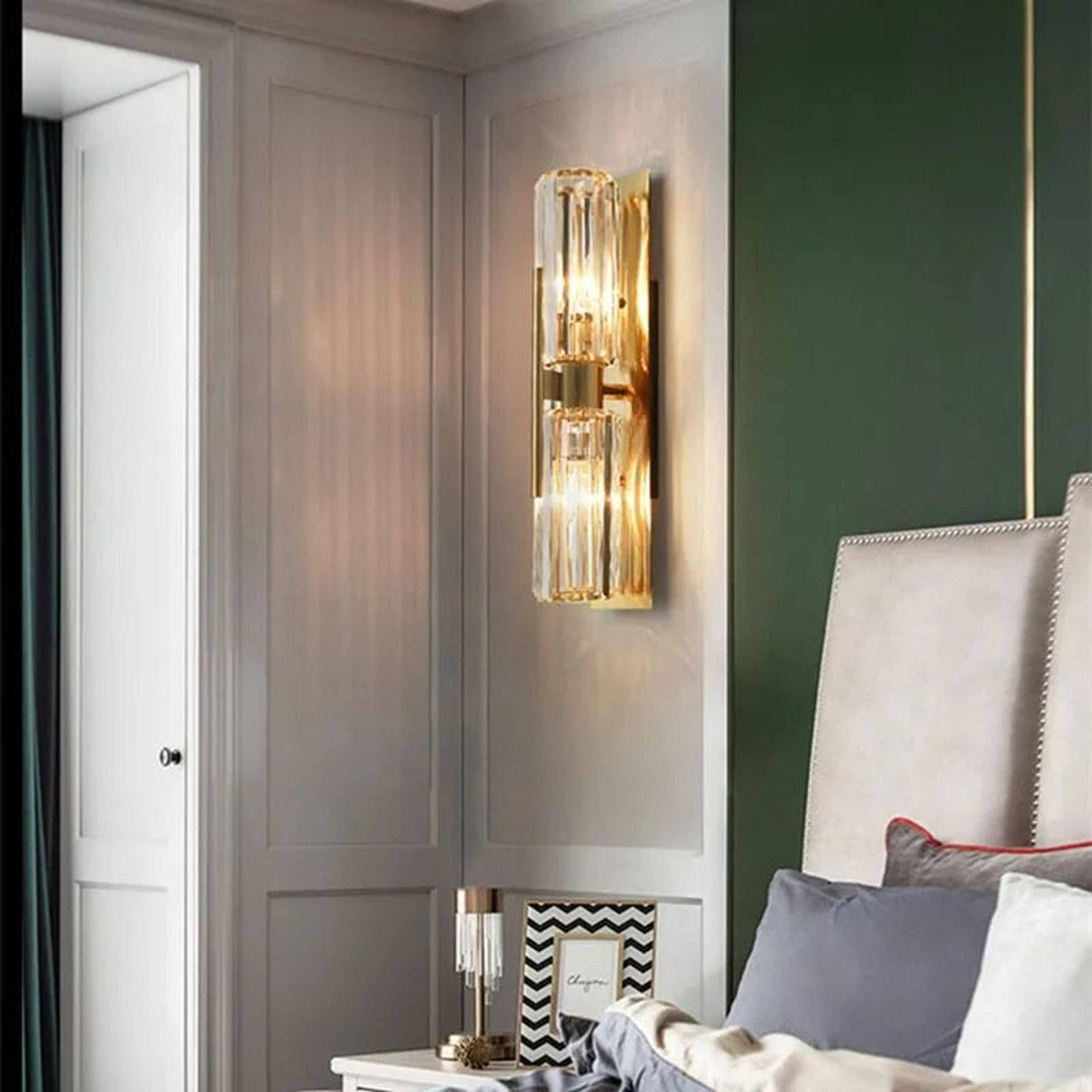 Postmodern Geometric Crystal Gold Wall Sconce 1