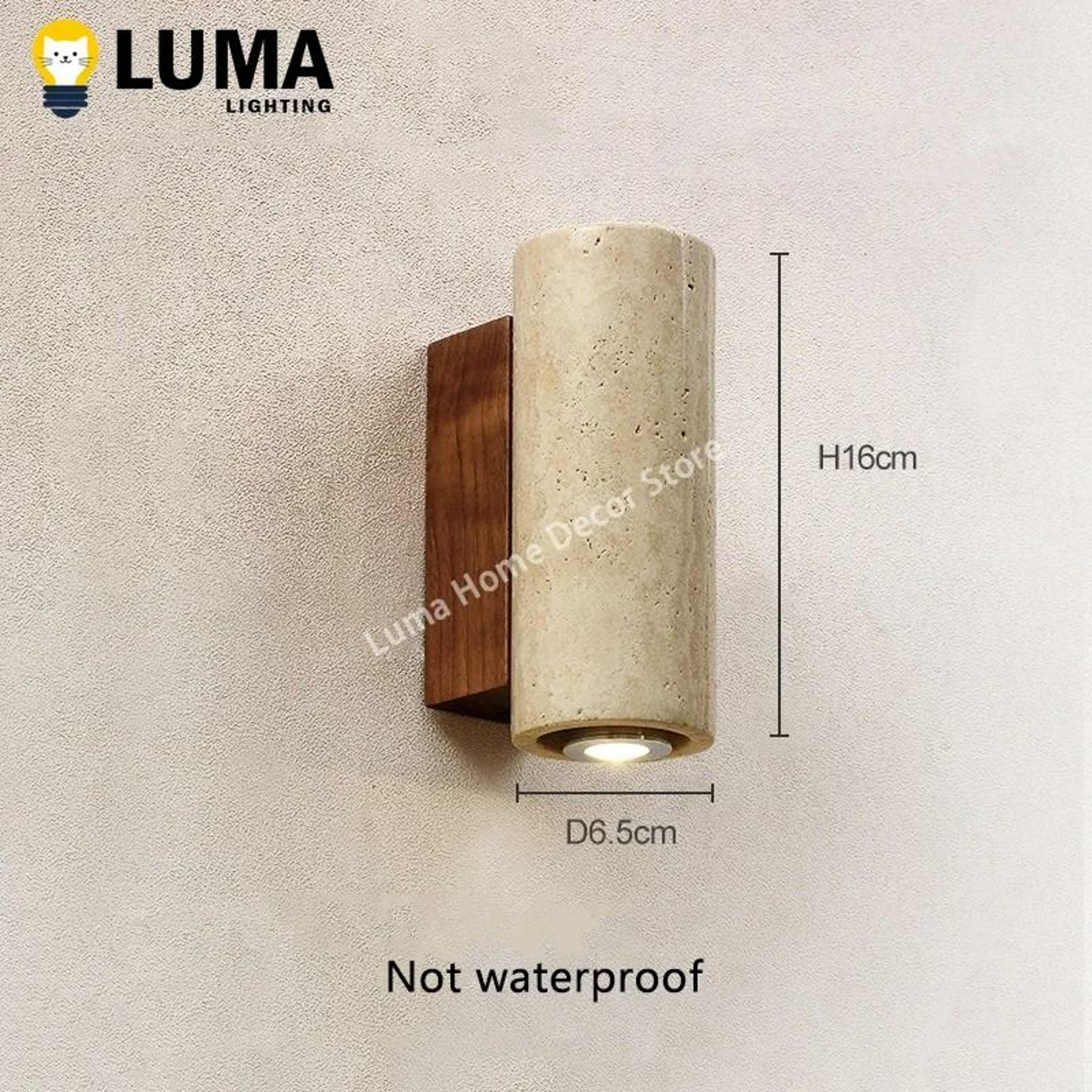 Japanese Travertine Outdoor Wall Sconce 6