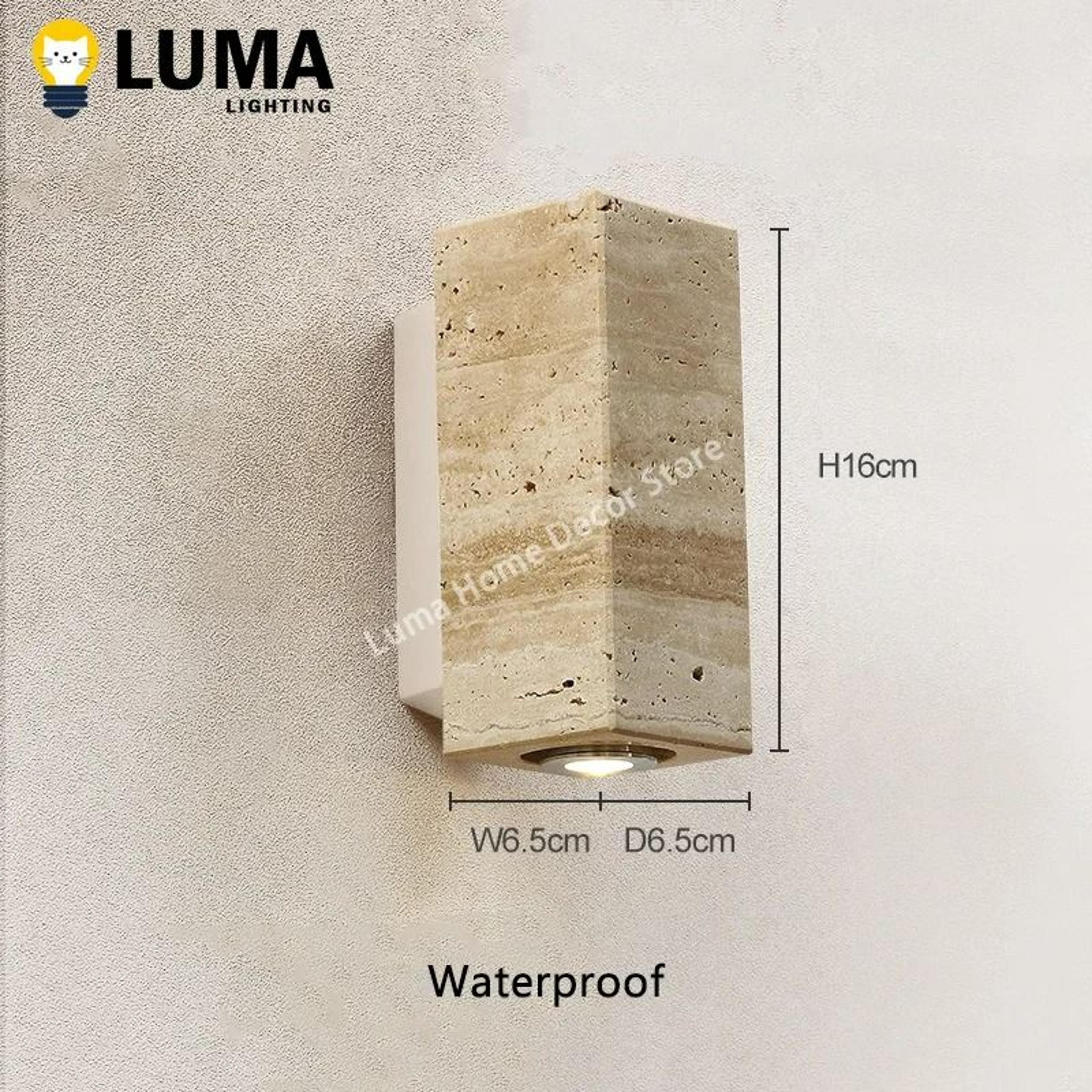 Japanese Travertine Outdoor Wall Sconce 9