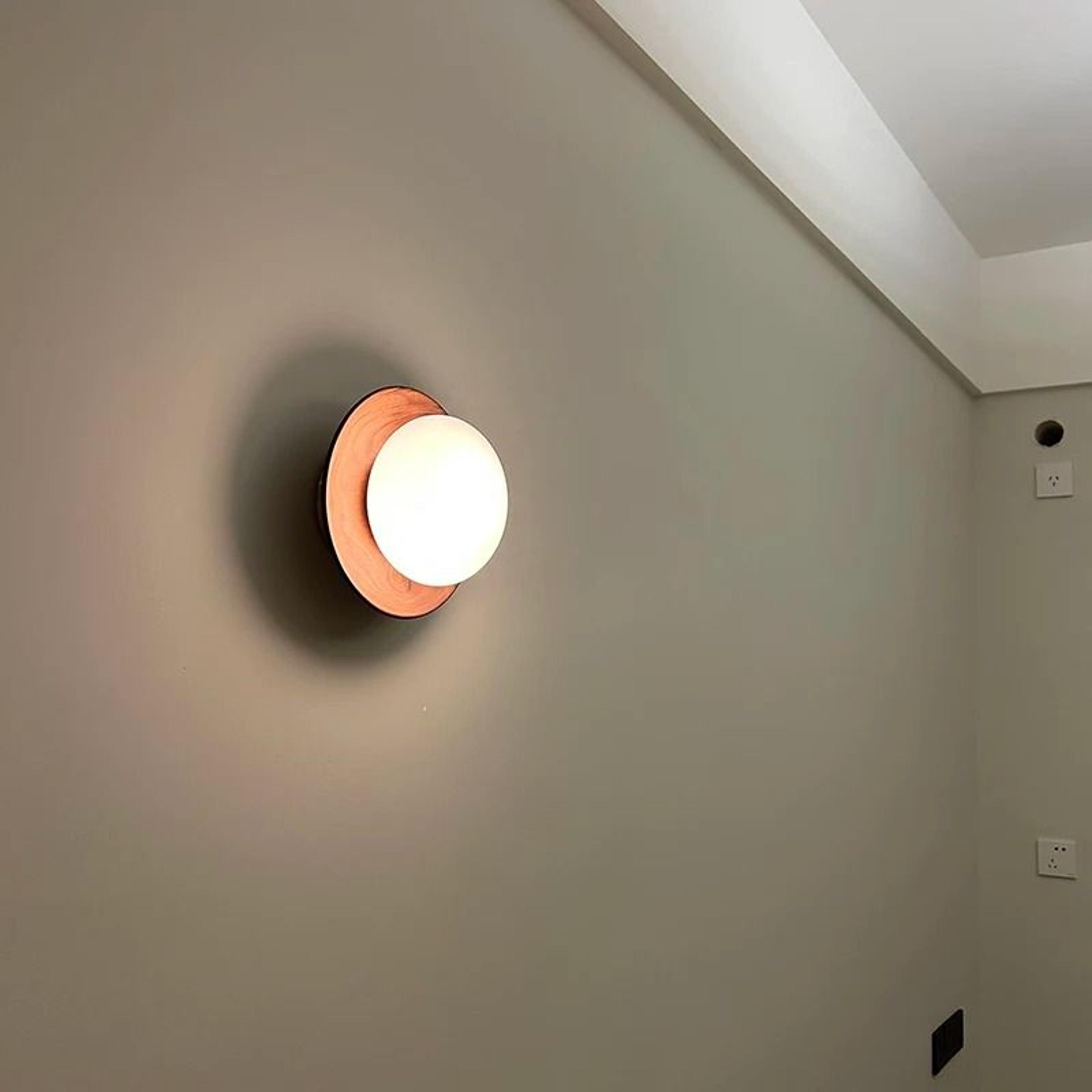 Natura Orb Walnut Wall Light 3