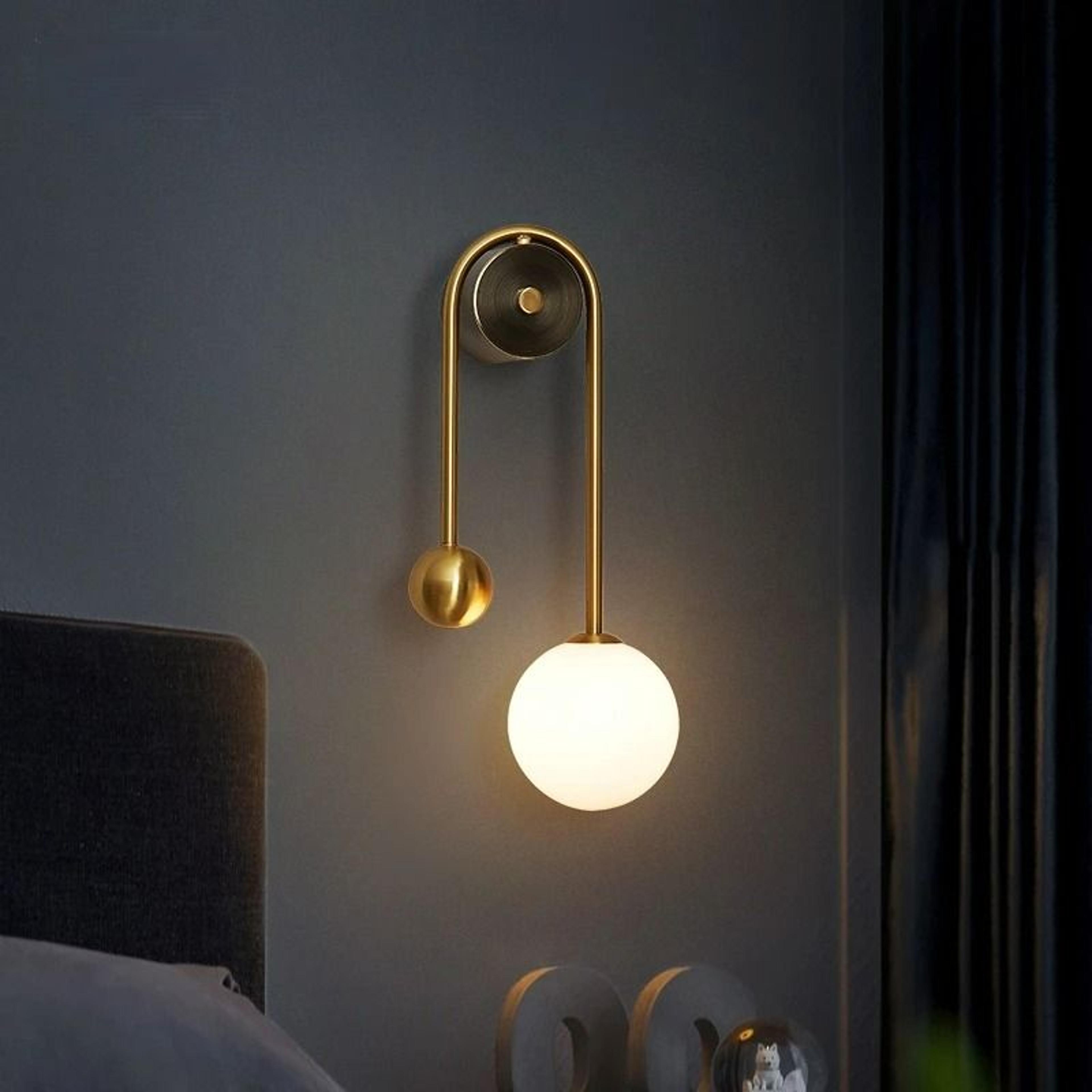 Solara Gold Glass Orb Sconce 4