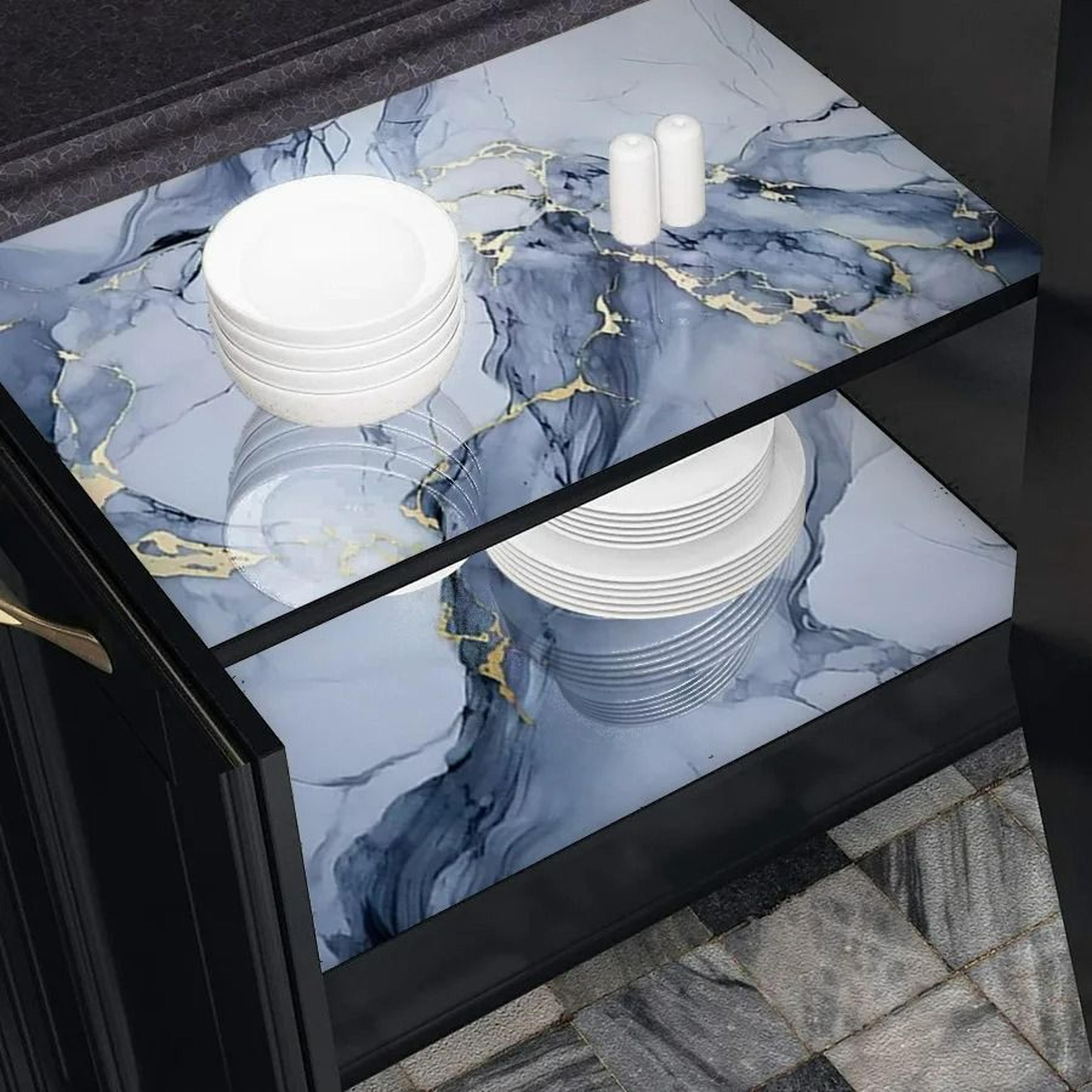 AzureVein Marble Kitchen Wallpaper 4