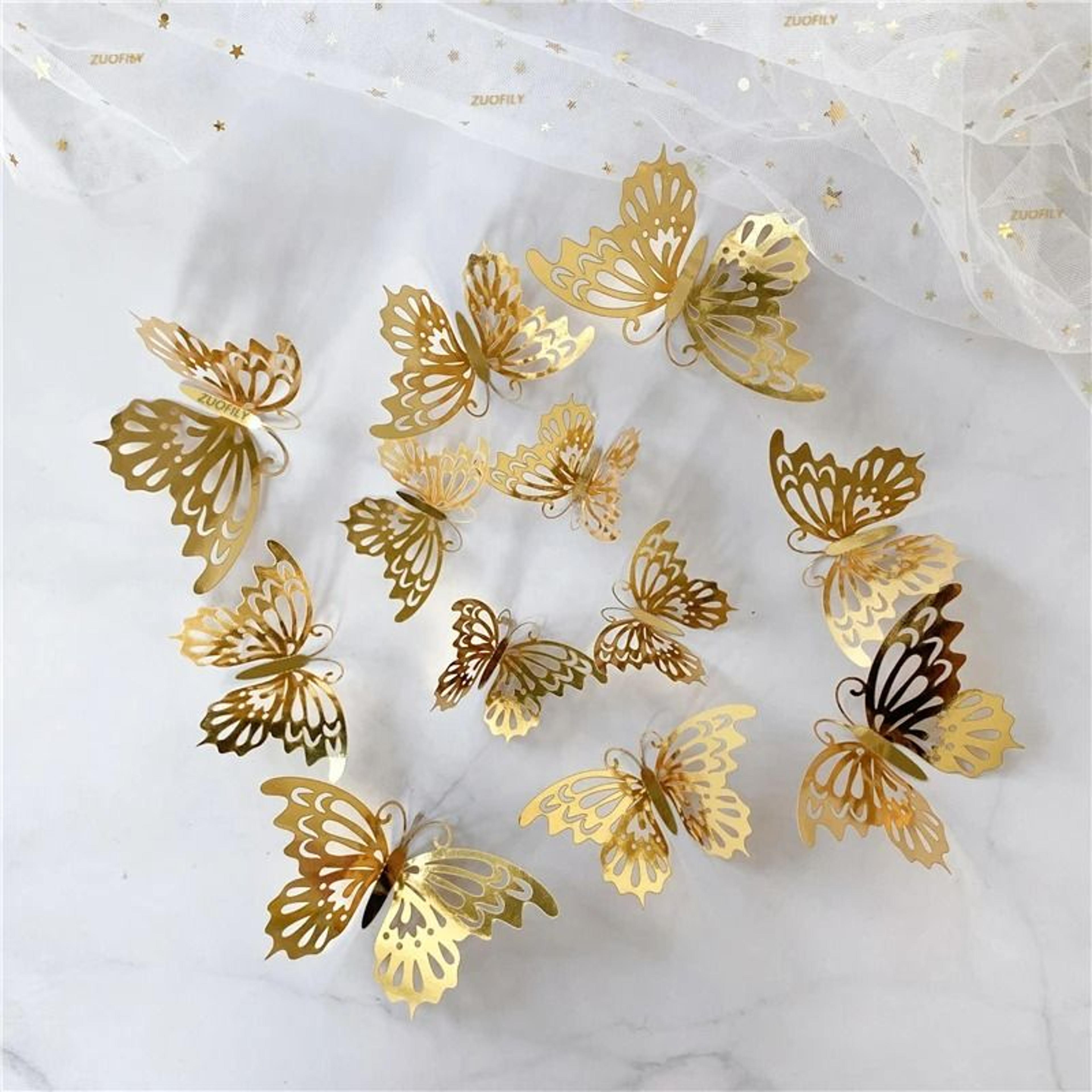 Fluttering Hollow Butterfly Wall Set 4