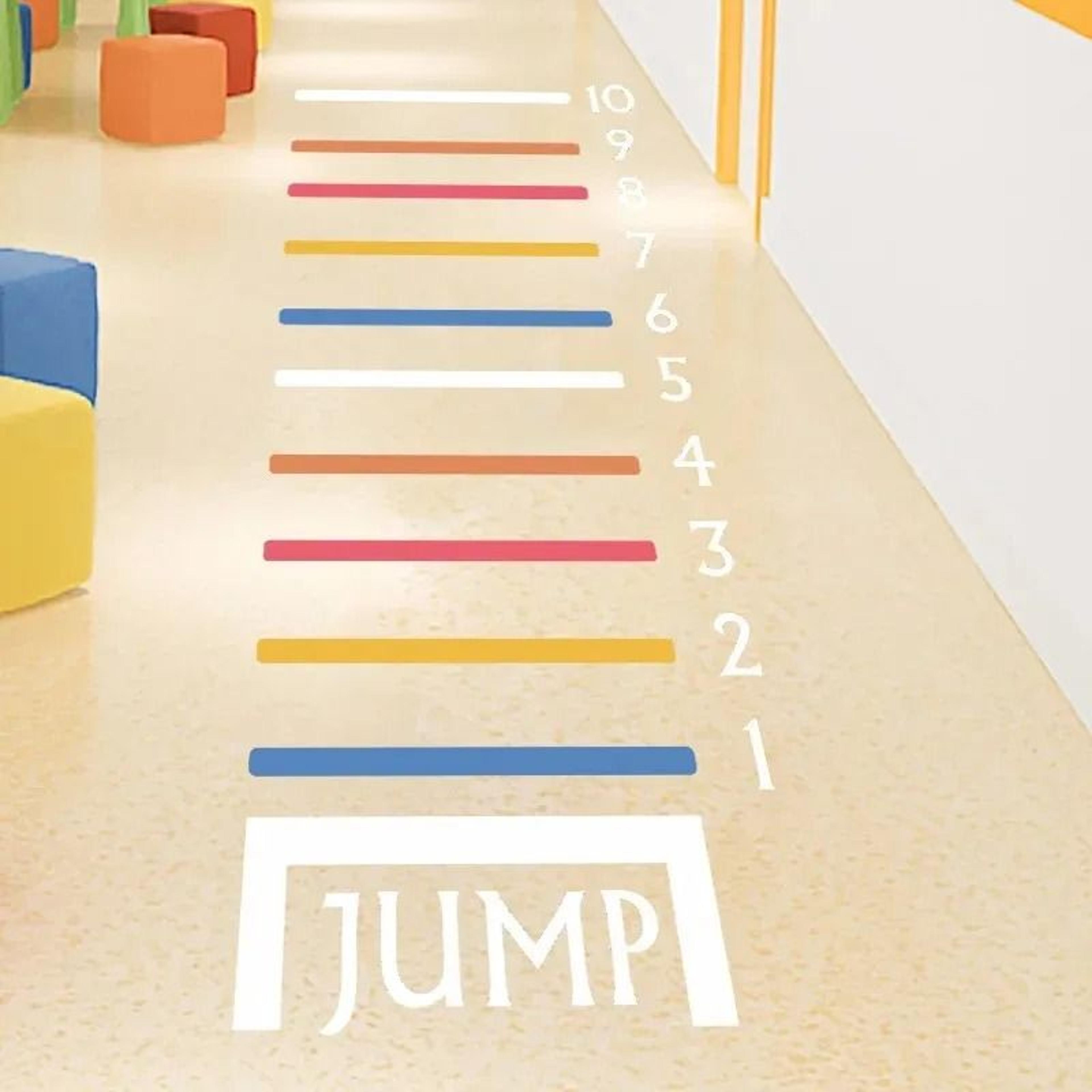kids long jump sports wall decal