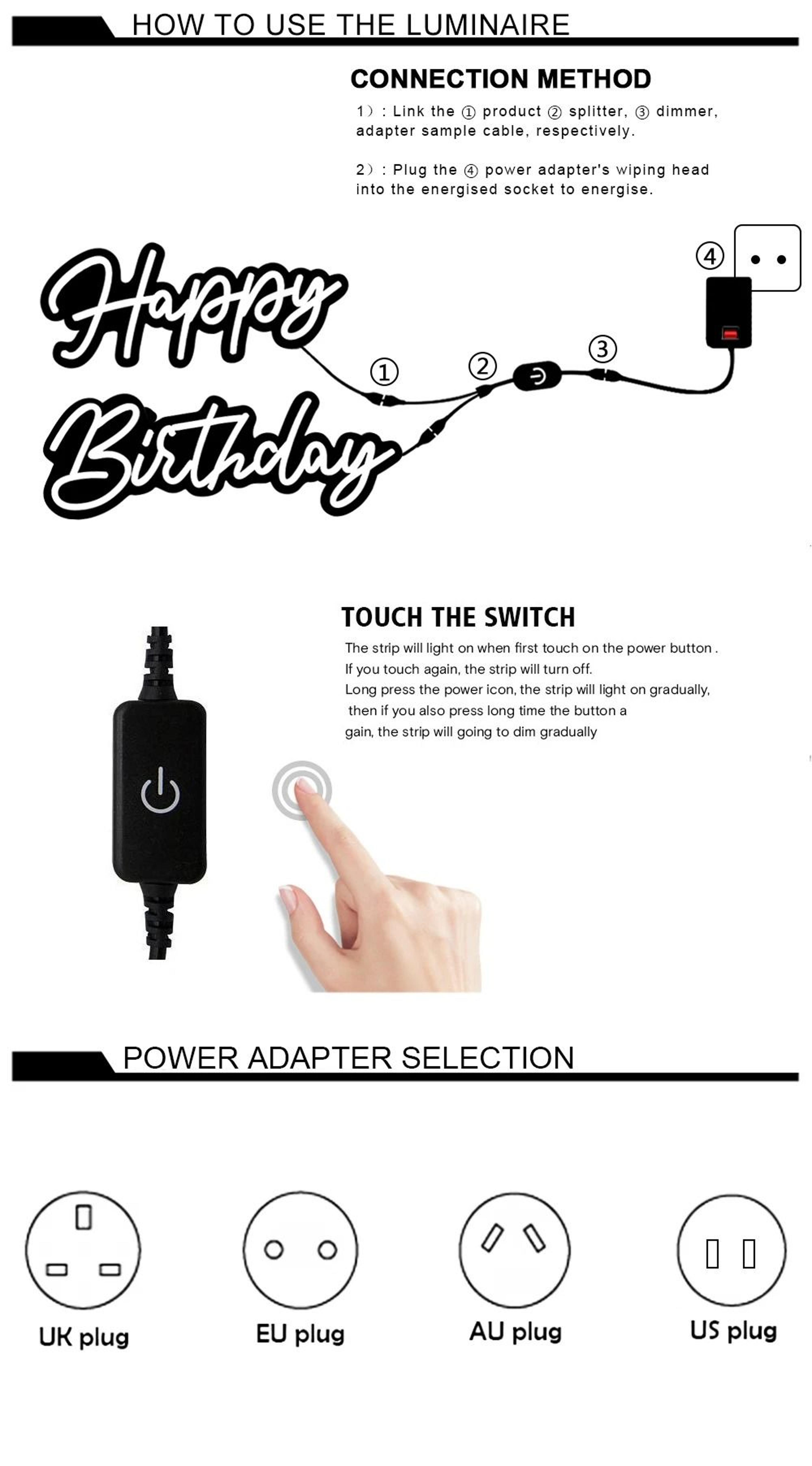 BirthdayWish Dimmable Neon Sign 6