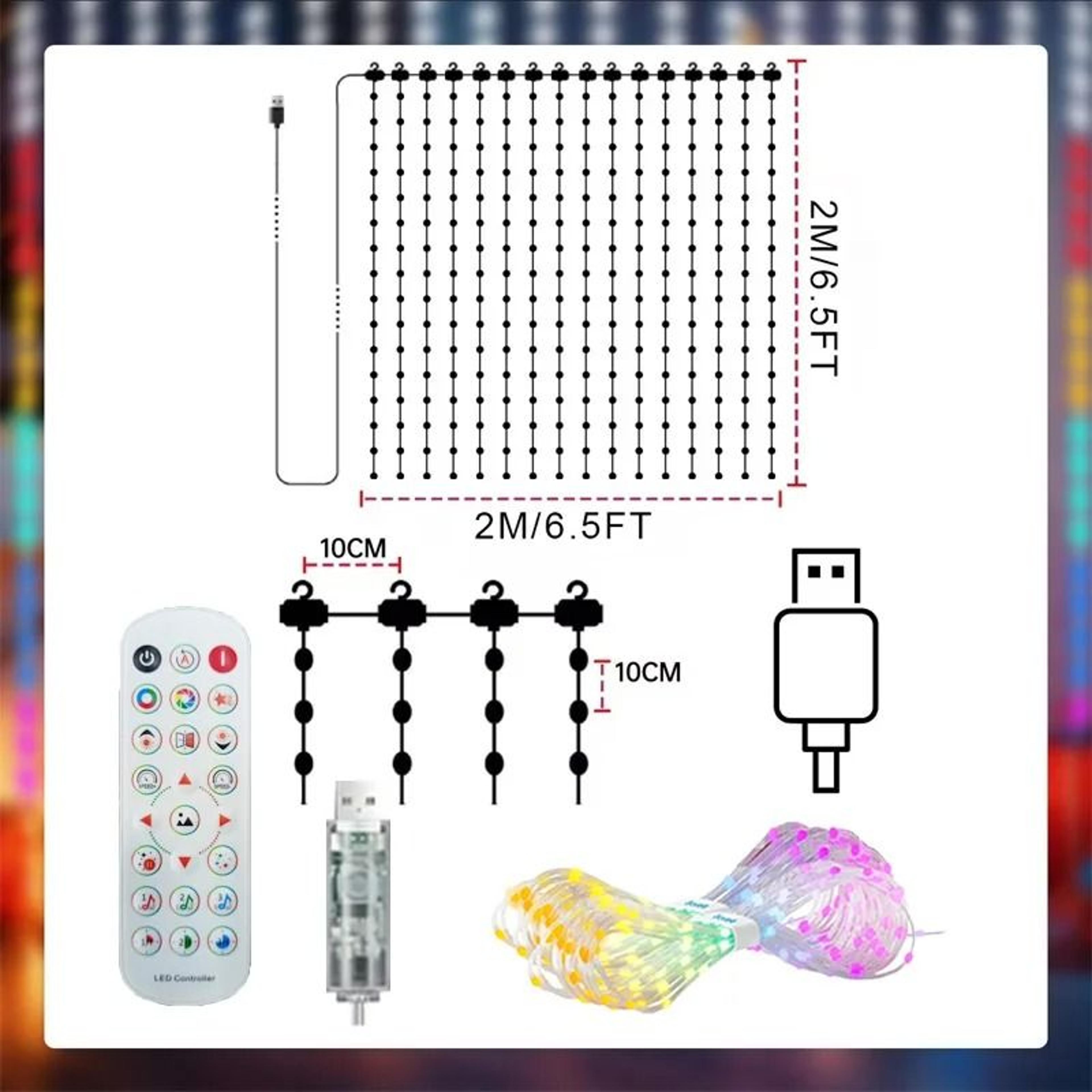 FestivePixel Music Sync Curtain Lights 9