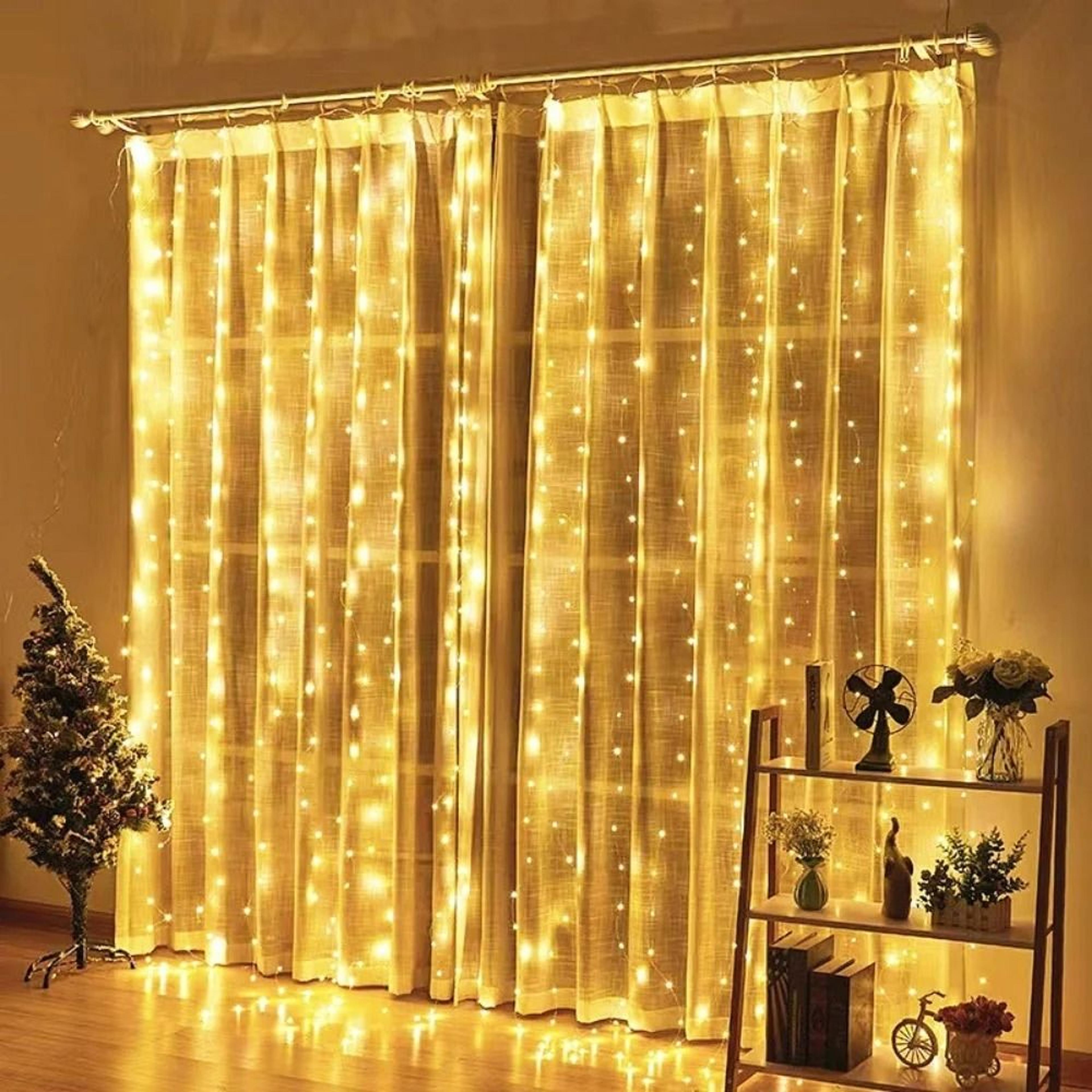 NoorVista USB LED Curtain String Lights With Remote And 8 Modes 8