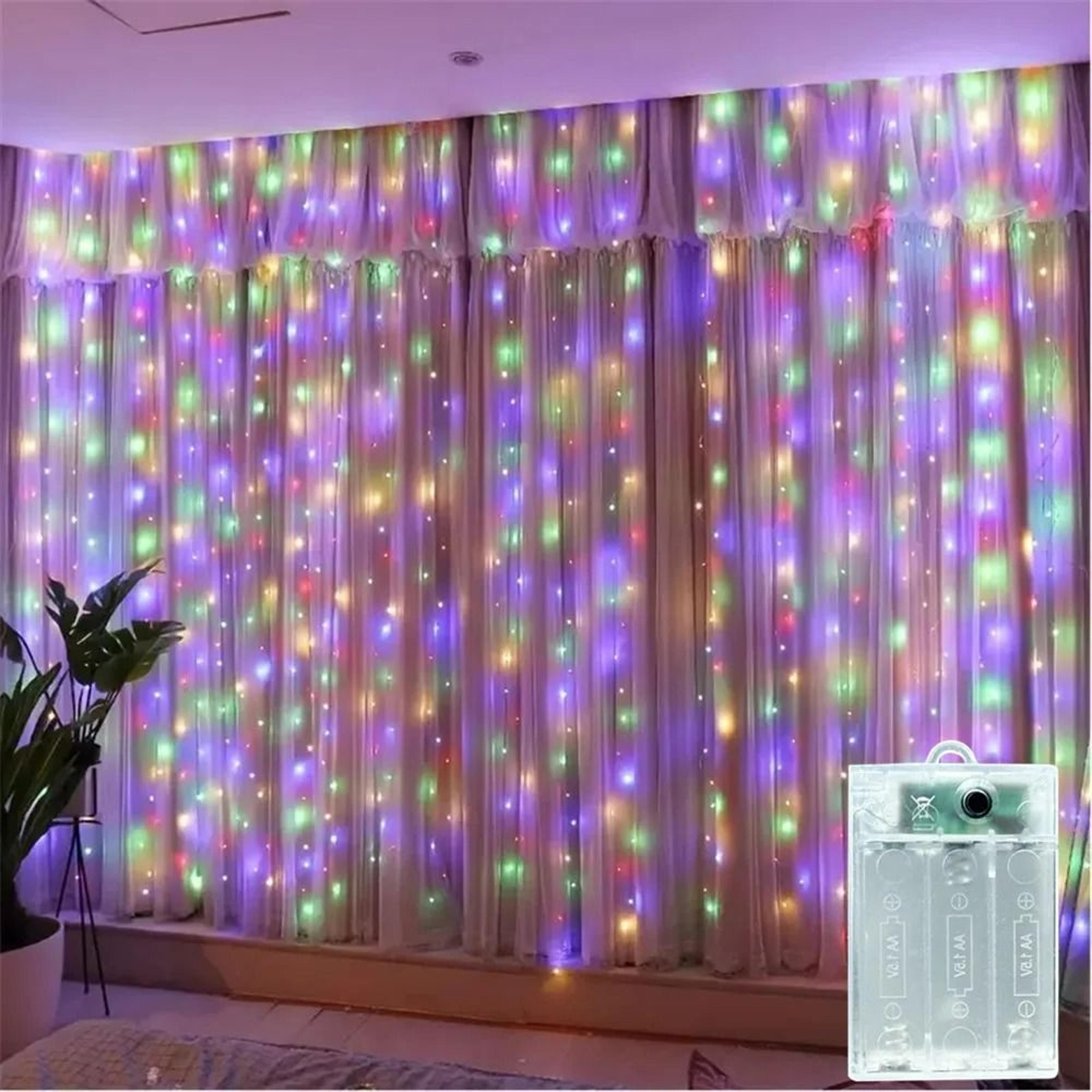 NoorCascade Battery Powered Eid Curtain String Lights 3