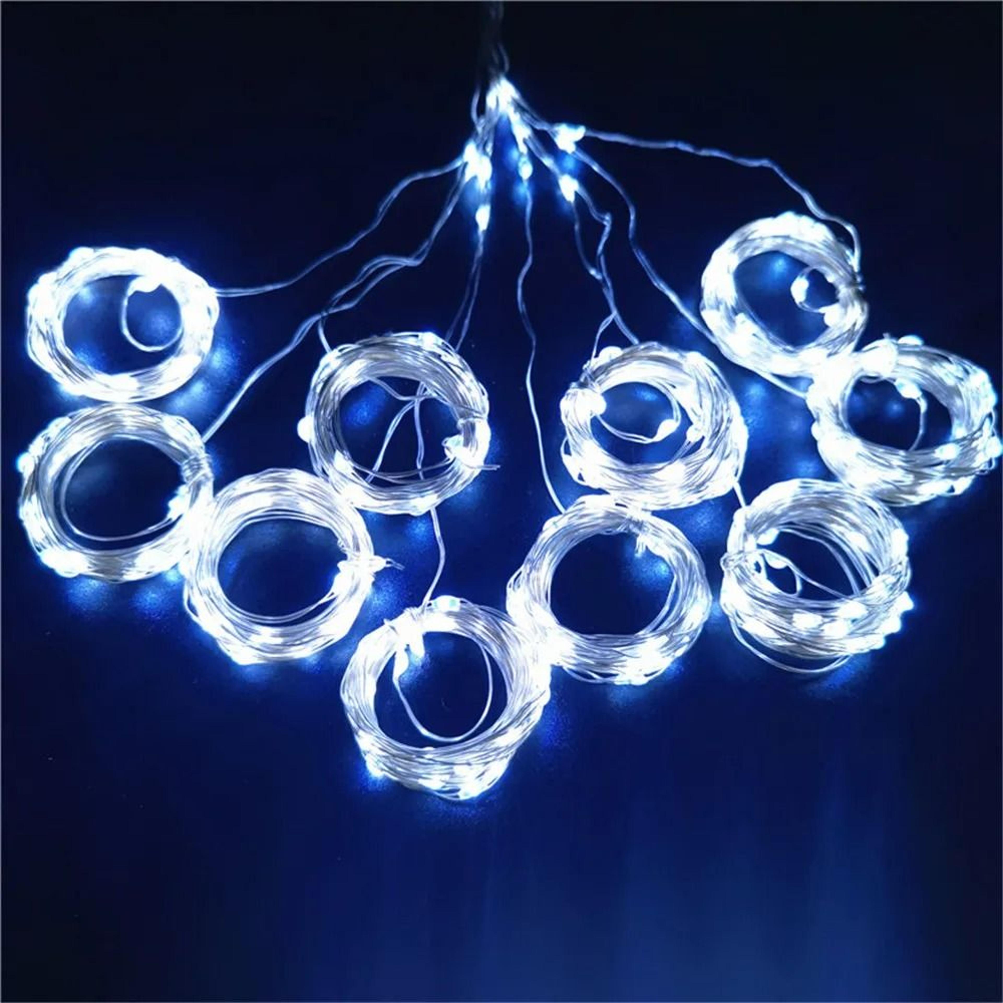 NoorCascade Battery Powered Eid Curtain String Lights 6