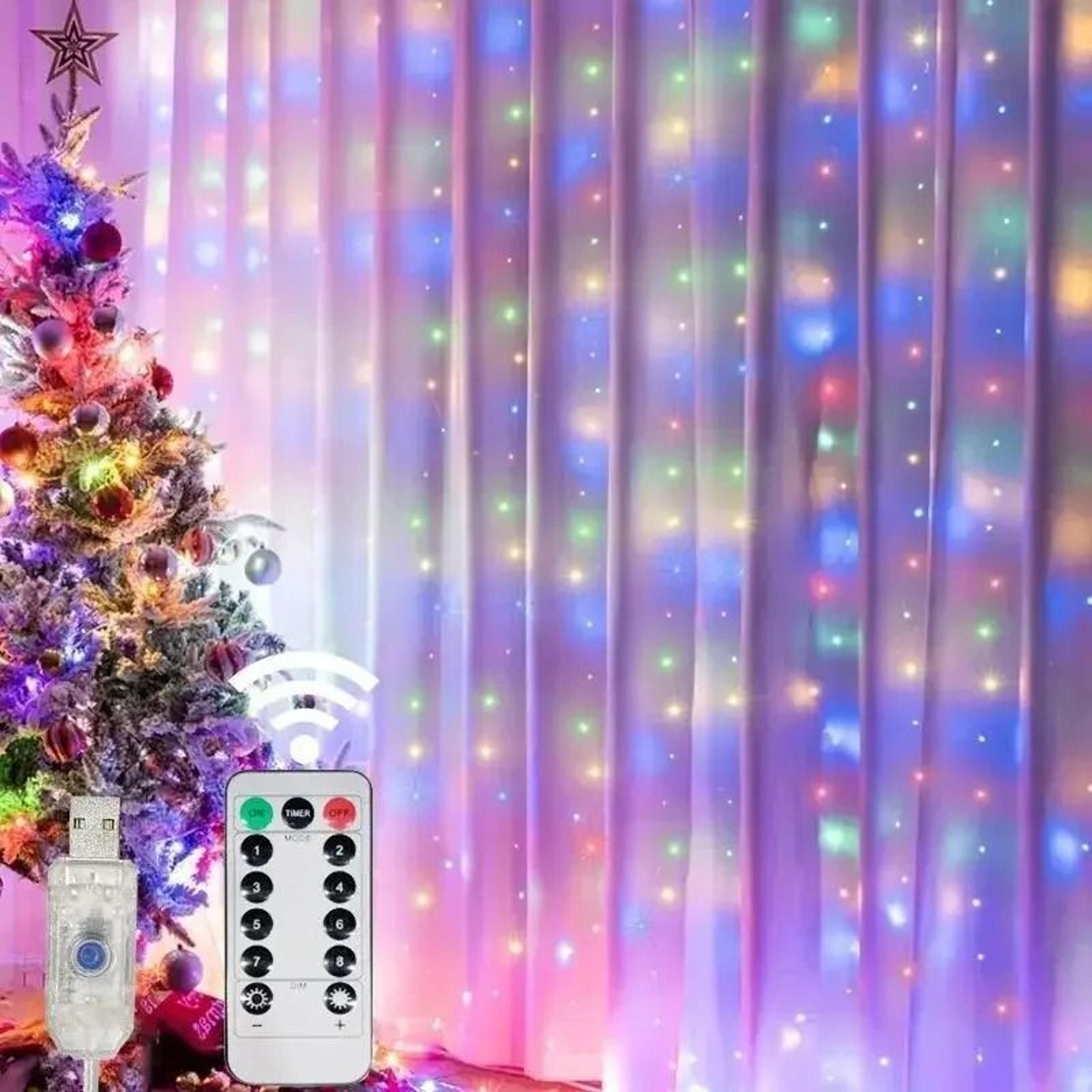 FestiveFlow USB LED Curtain Lights With 8 Modes 8