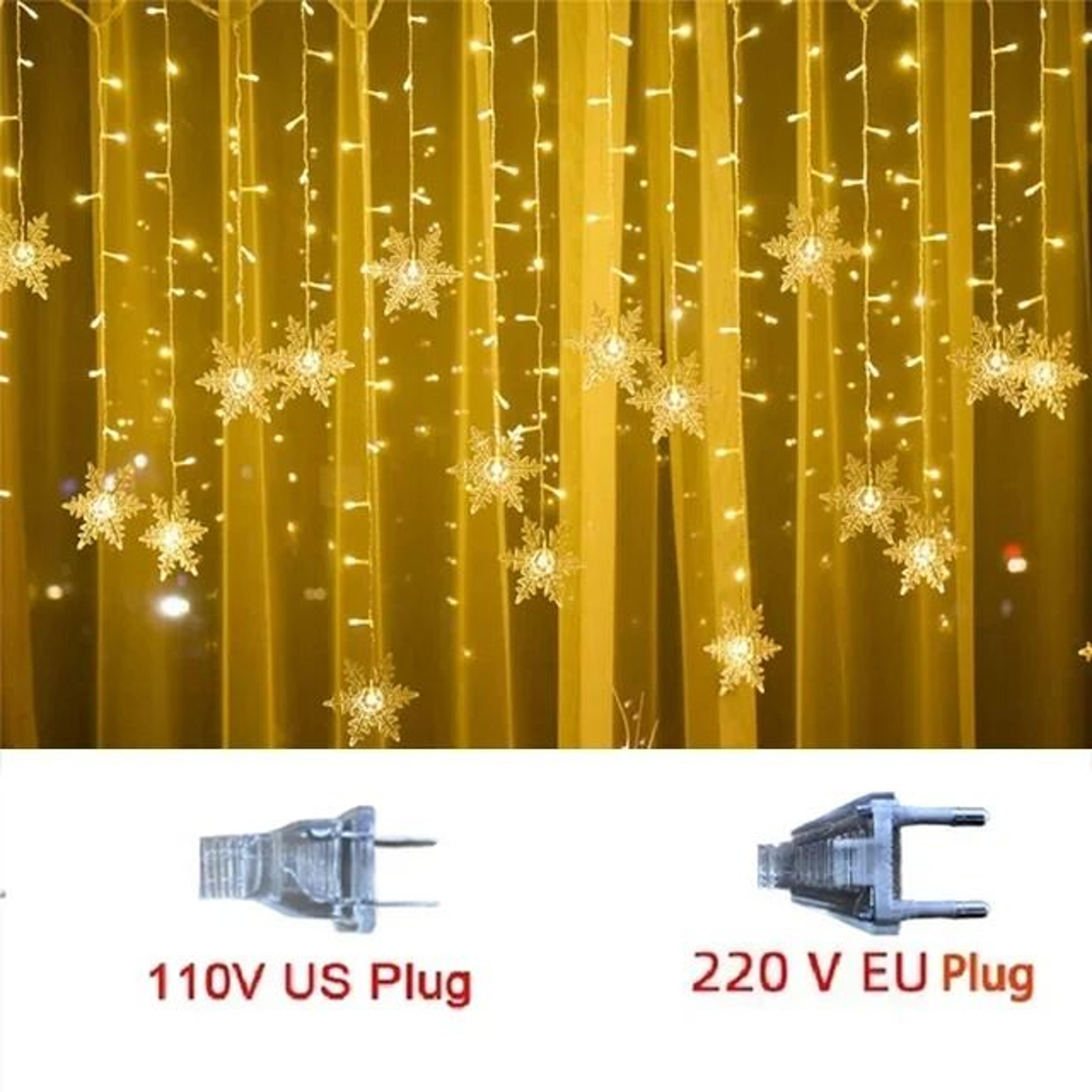 SnowGlow Snowflake Curtain Lights 6