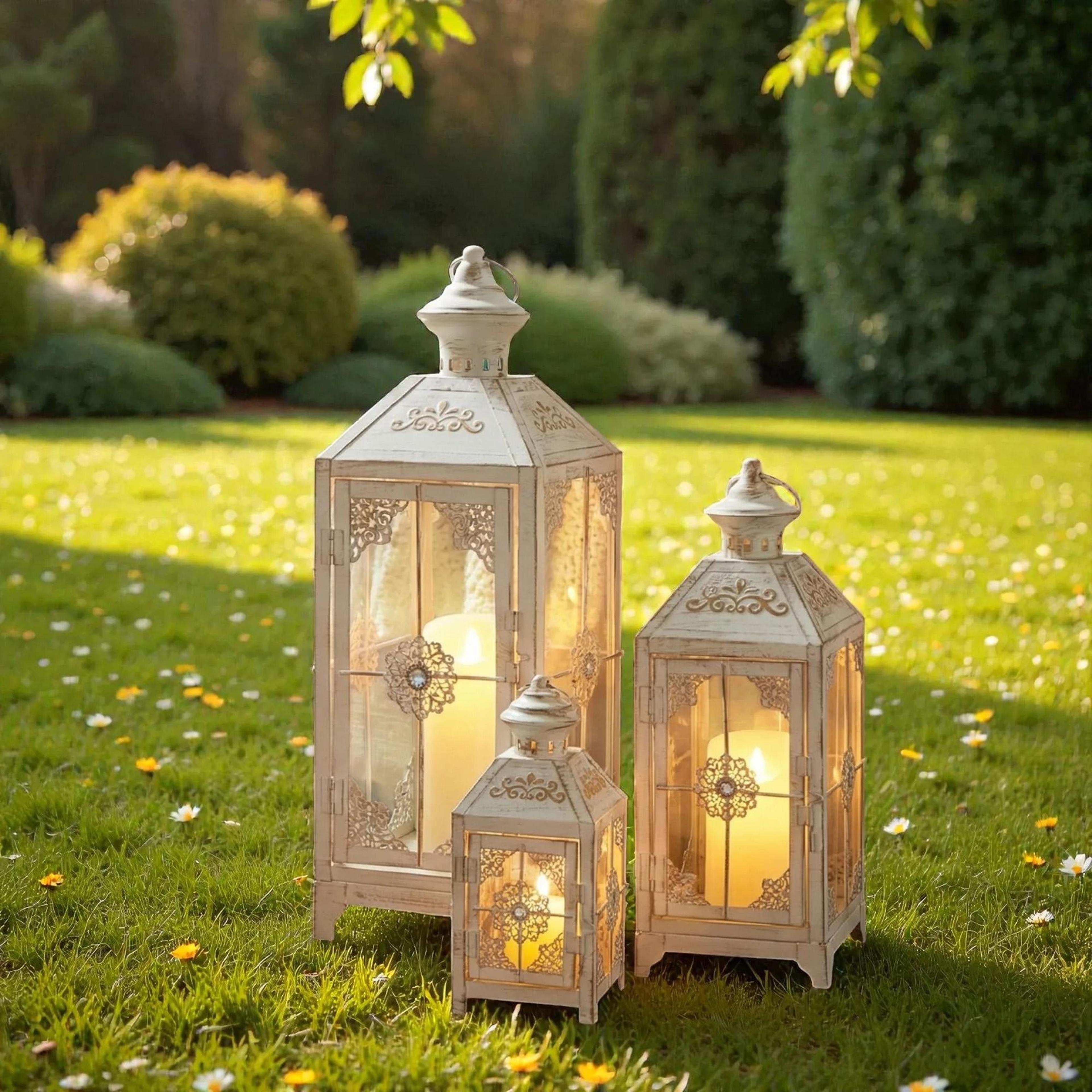 Ivorylace Wedding Lantern Trio 5