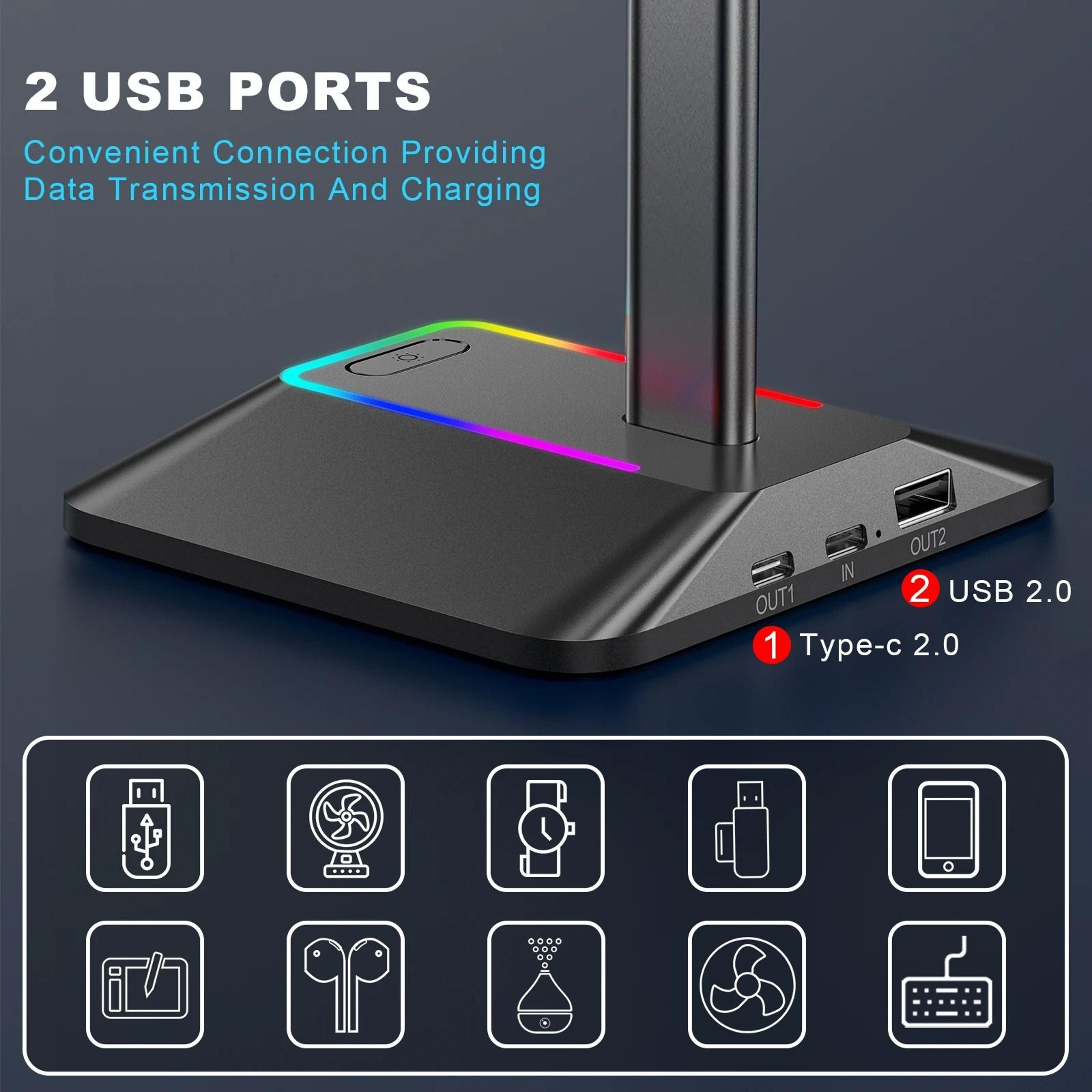 GlowDock RGB Headset Stand 5