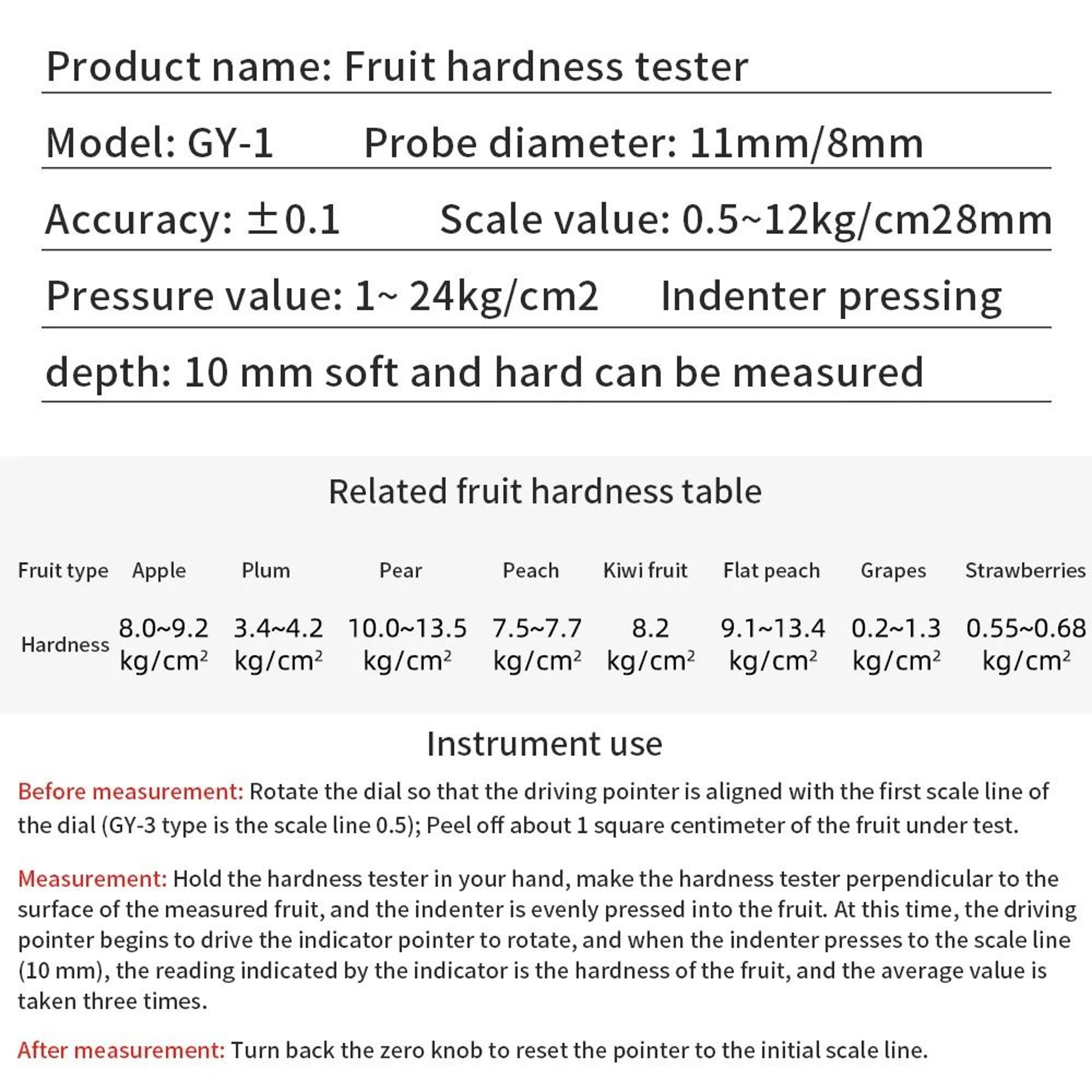 FruitCheck Portable Penetrometer 5