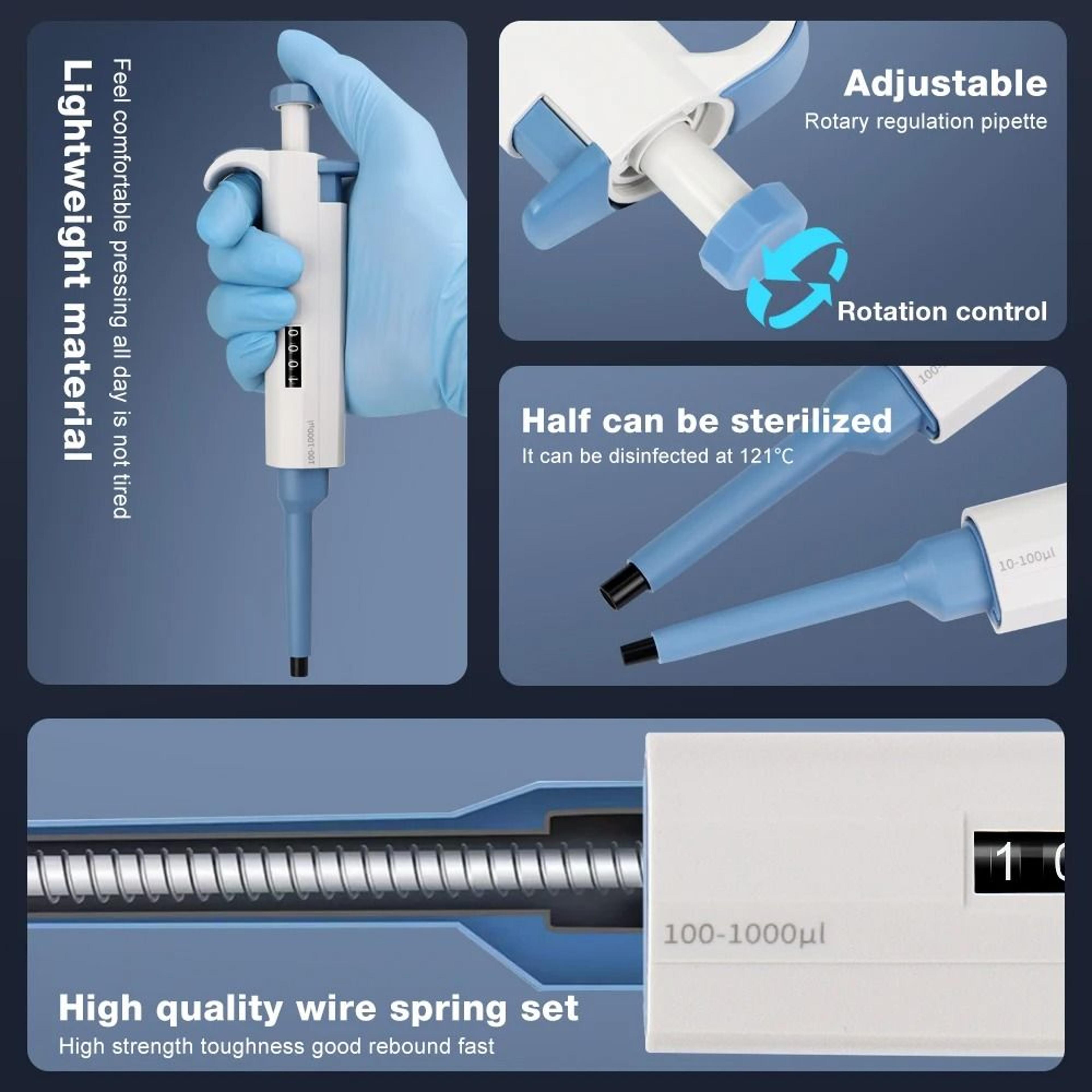 PrecisionFlow Adjustable Laboratory Micropipette 3