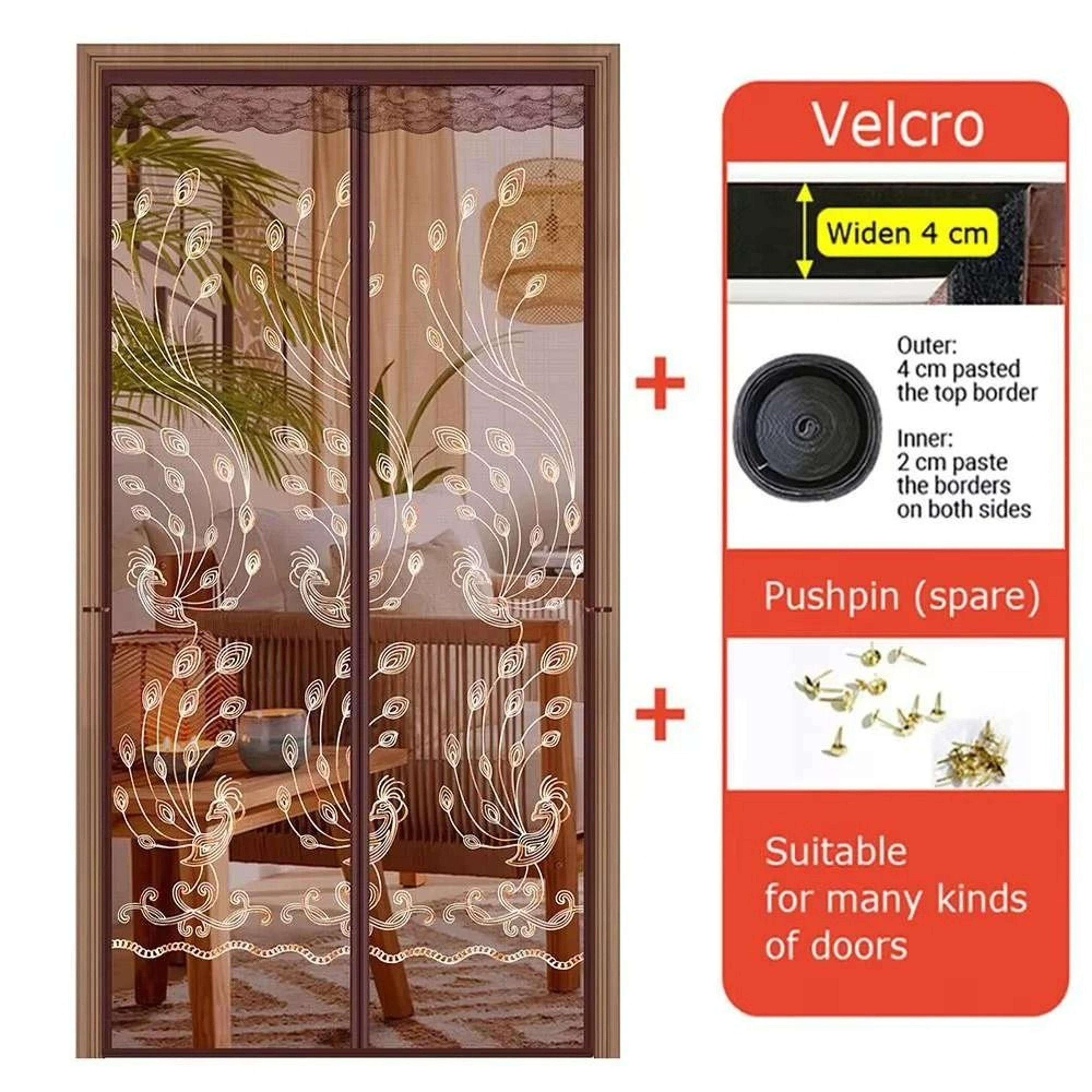 Peacock Haven Magnetic Screen Curtain 6
