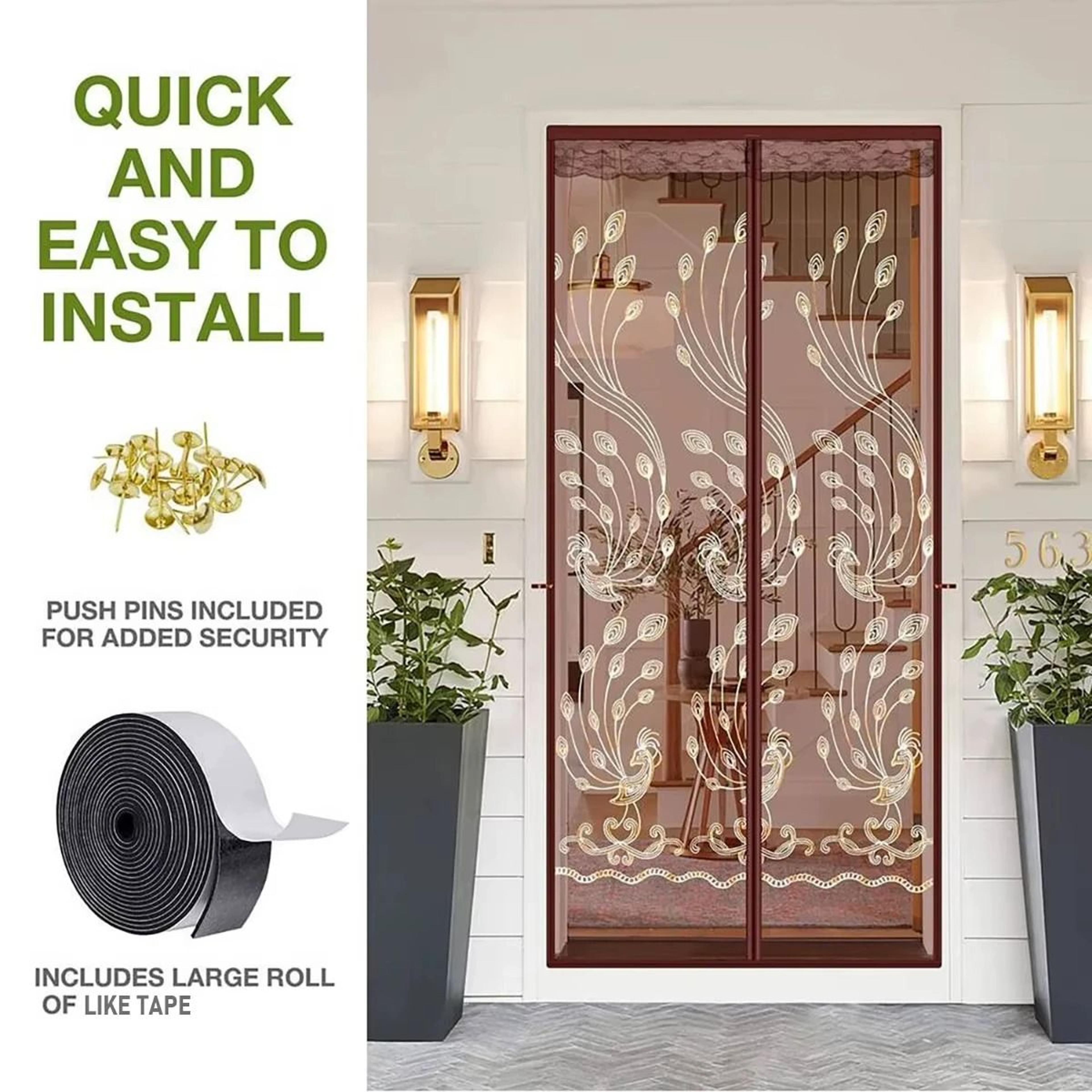 Peacock Haven Magnetic Screen Curtain 1