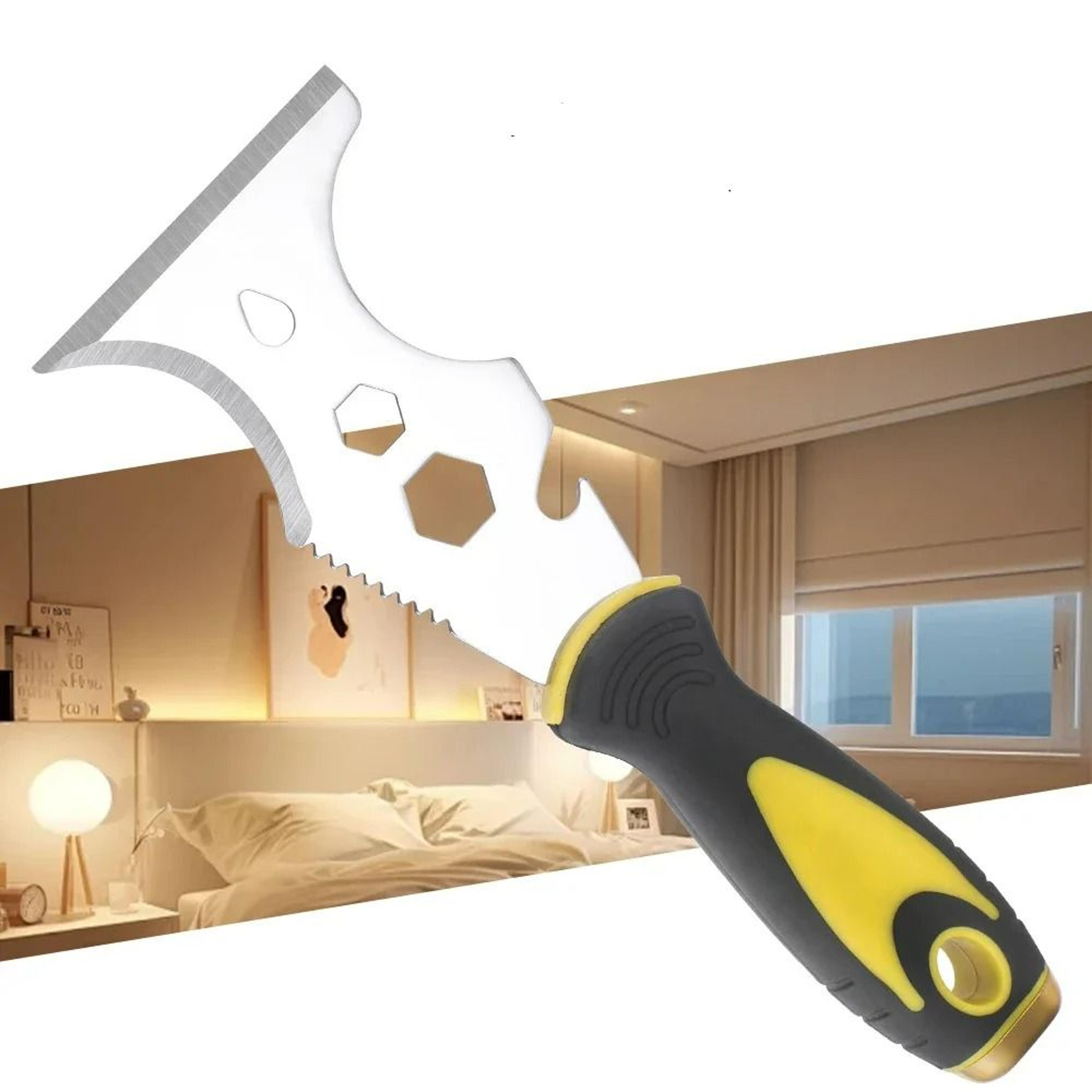 15-in-1 stainless steel multi-use putty knife paint scraper & diy repair tool
