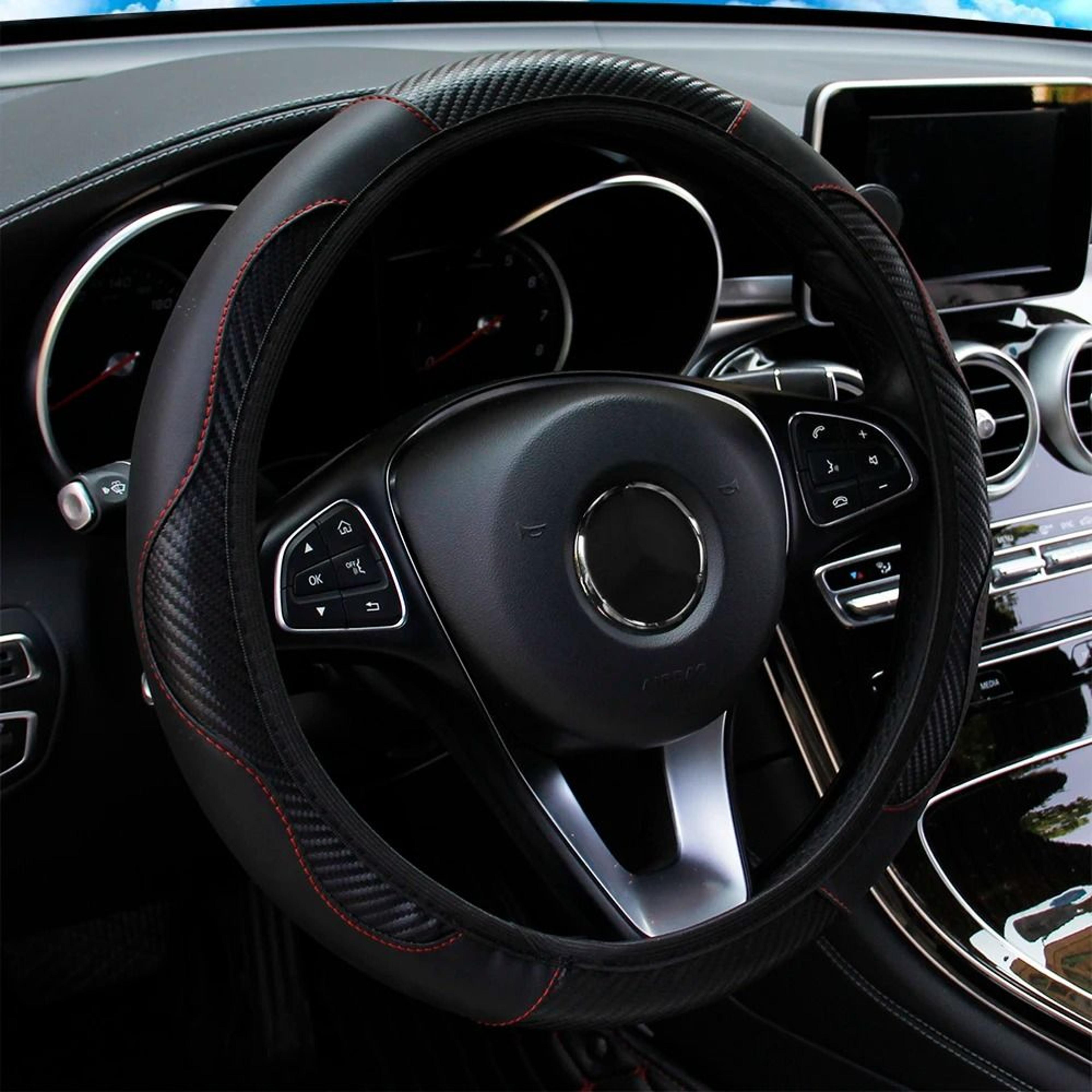CarbonGrip Leather Steering Wheel Cover 8