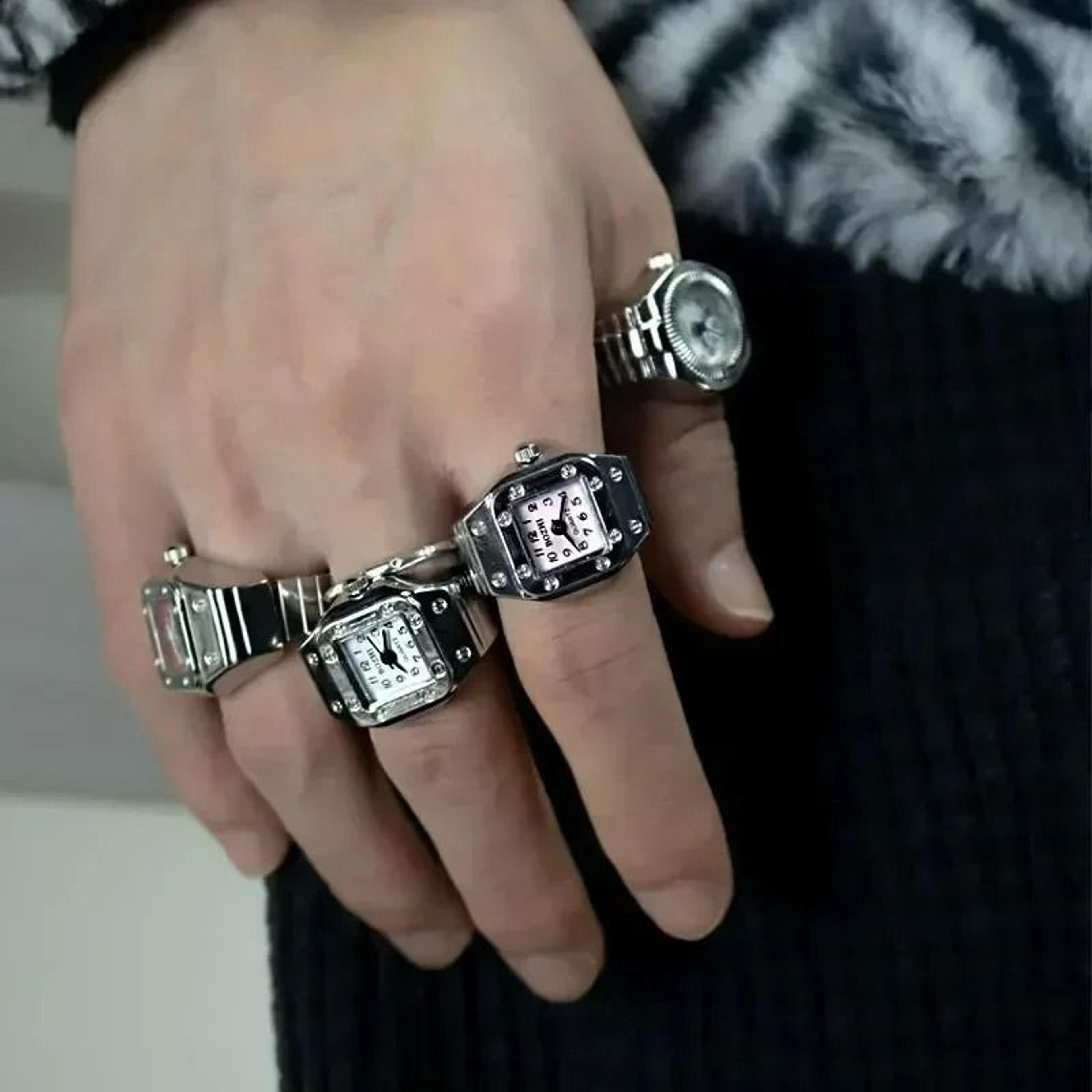 RetroTick Roman Numeral Watch Ring 5