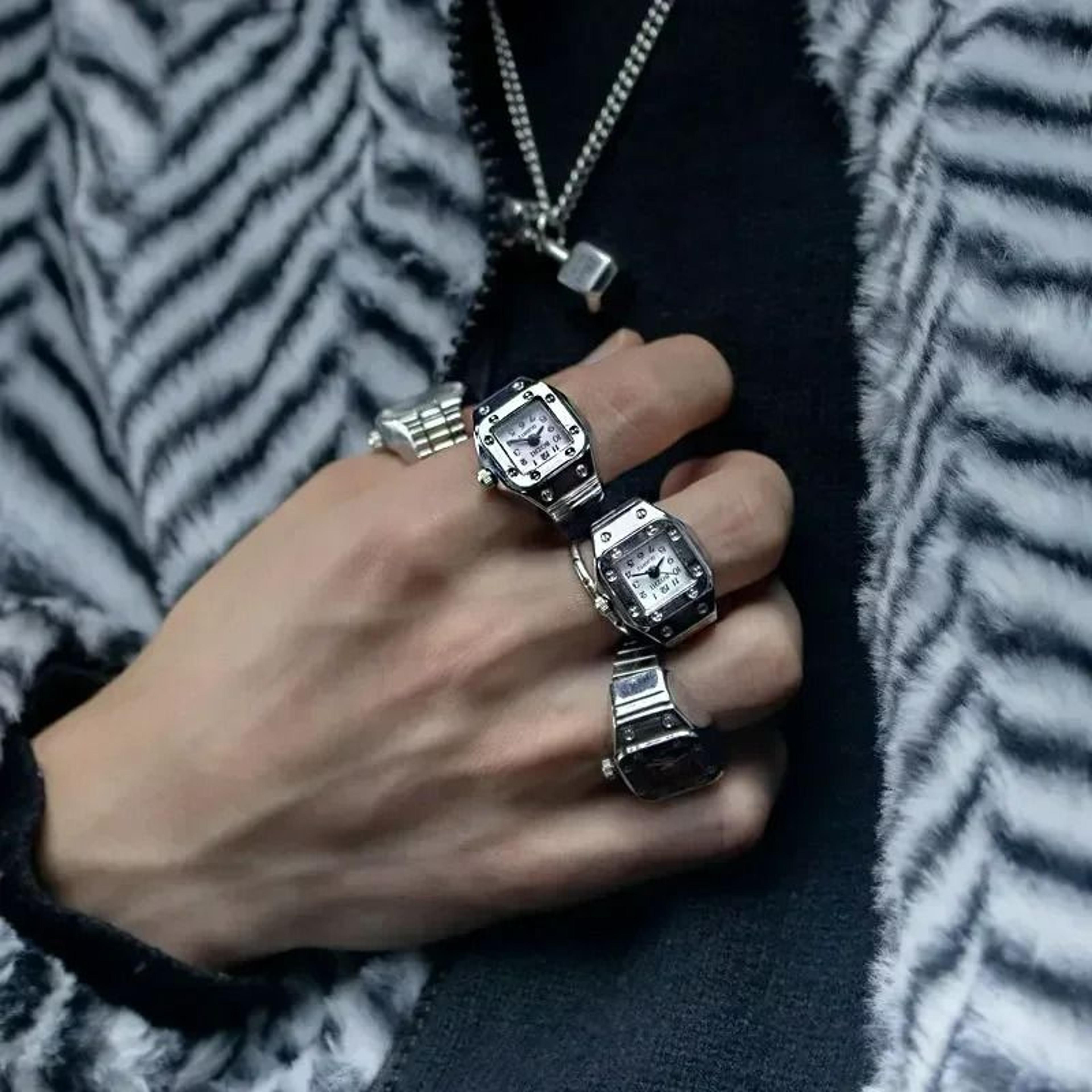 RetroTick Roman Numeral Watch Ring 4