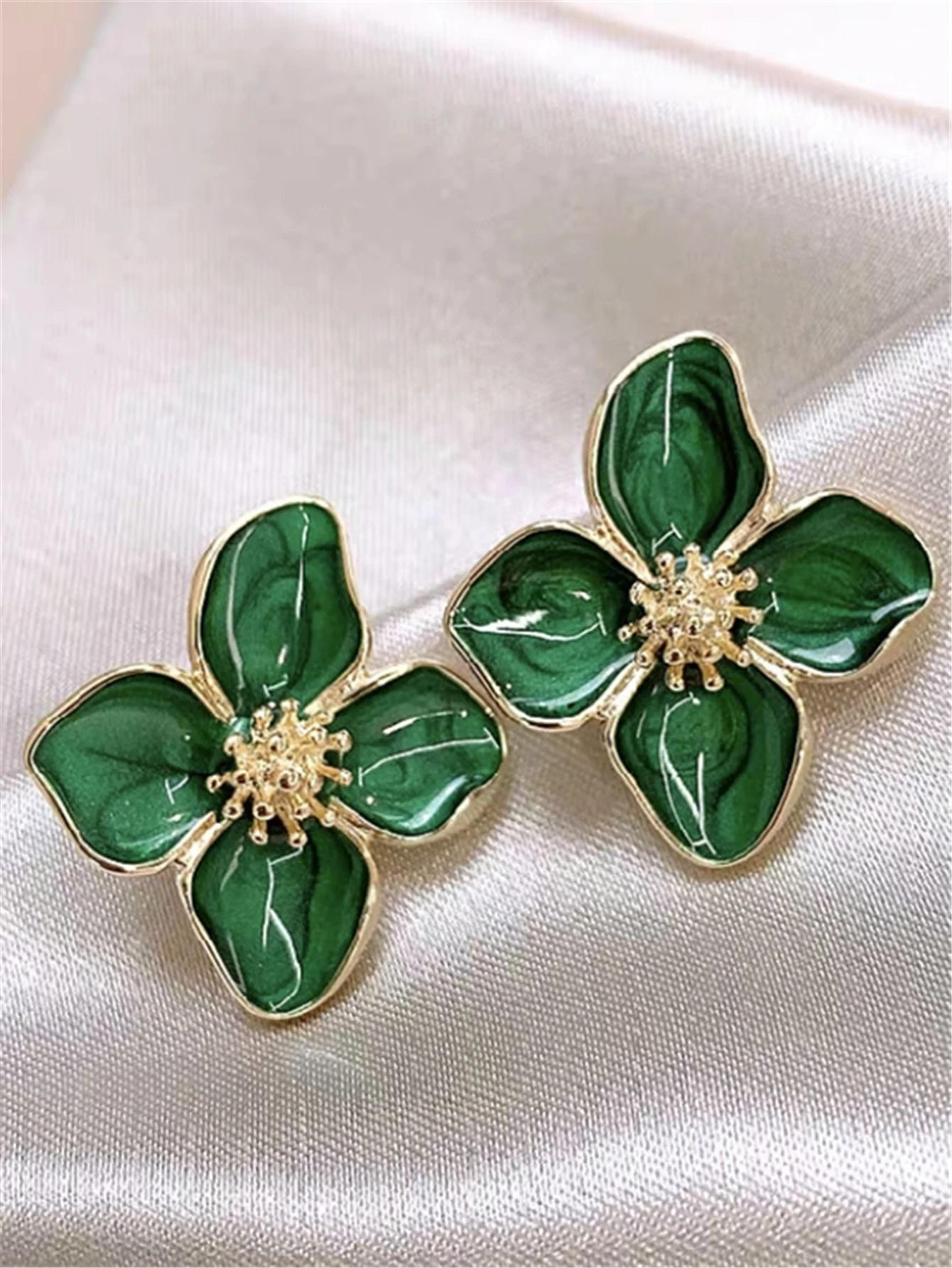 HibiscusGlow Floral Stud Earrings 3