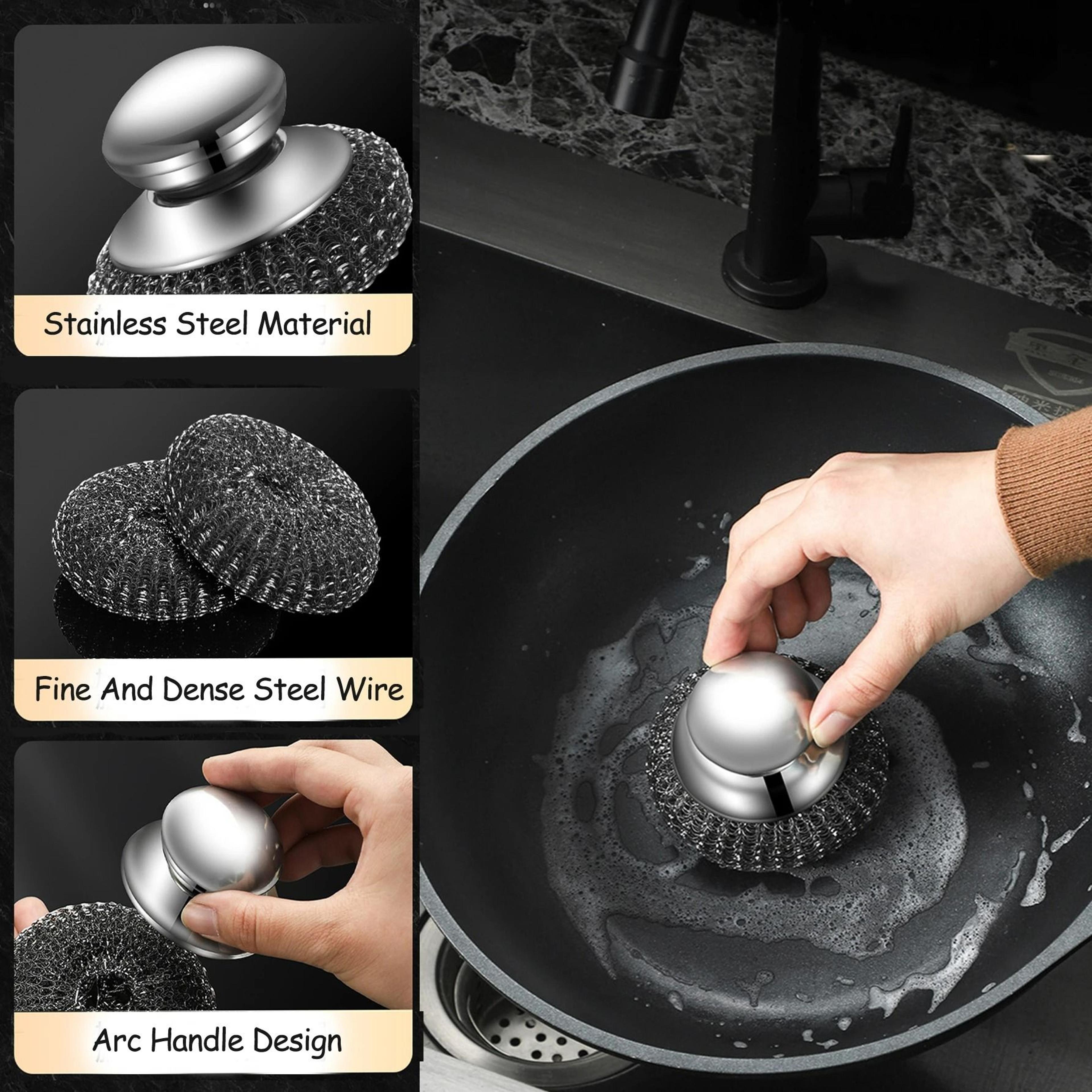 ScrubEase Steel Wool Cleaning Brush 2