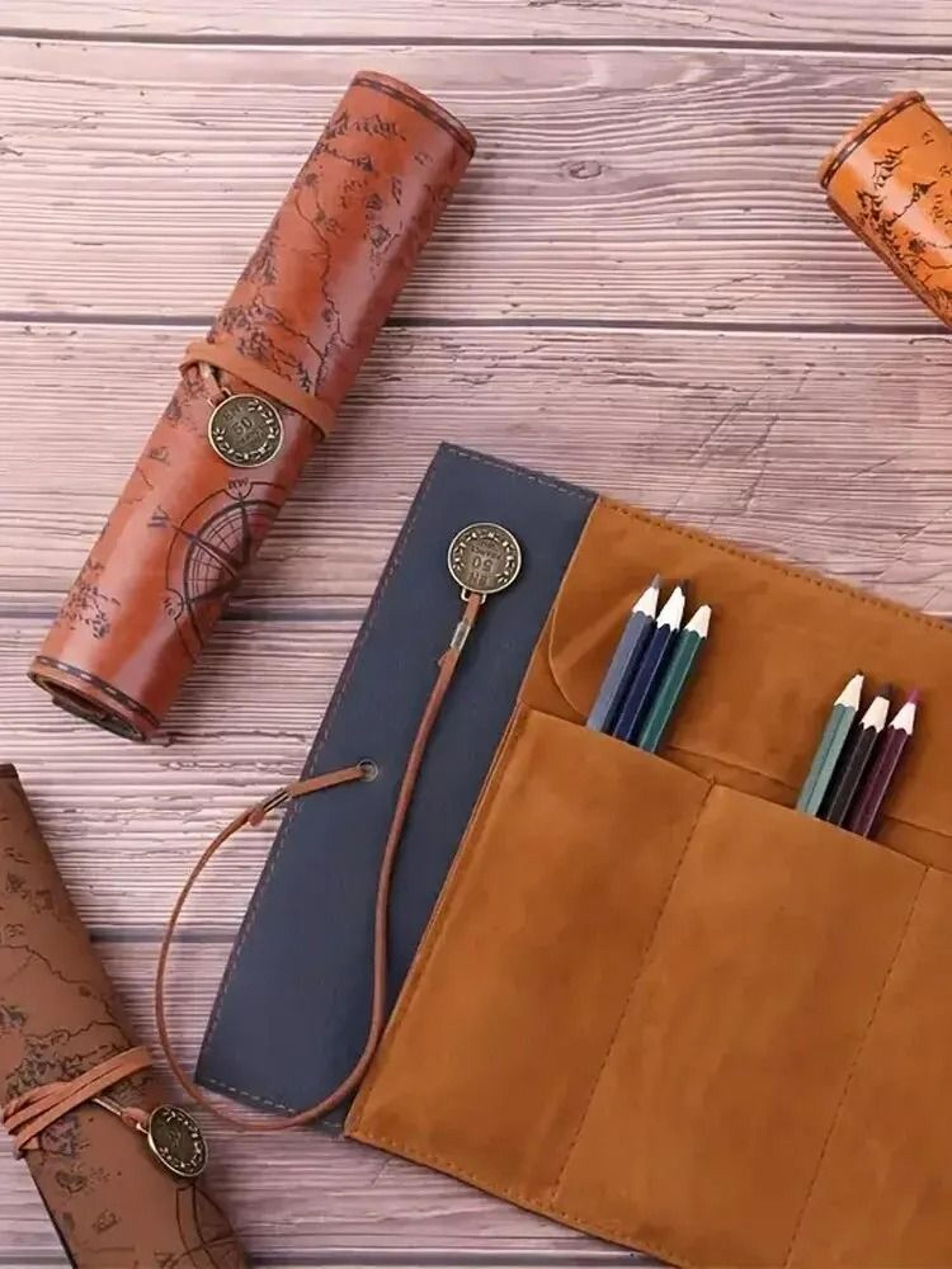 TreasureScroll Vintage Leather Pencil Case 2