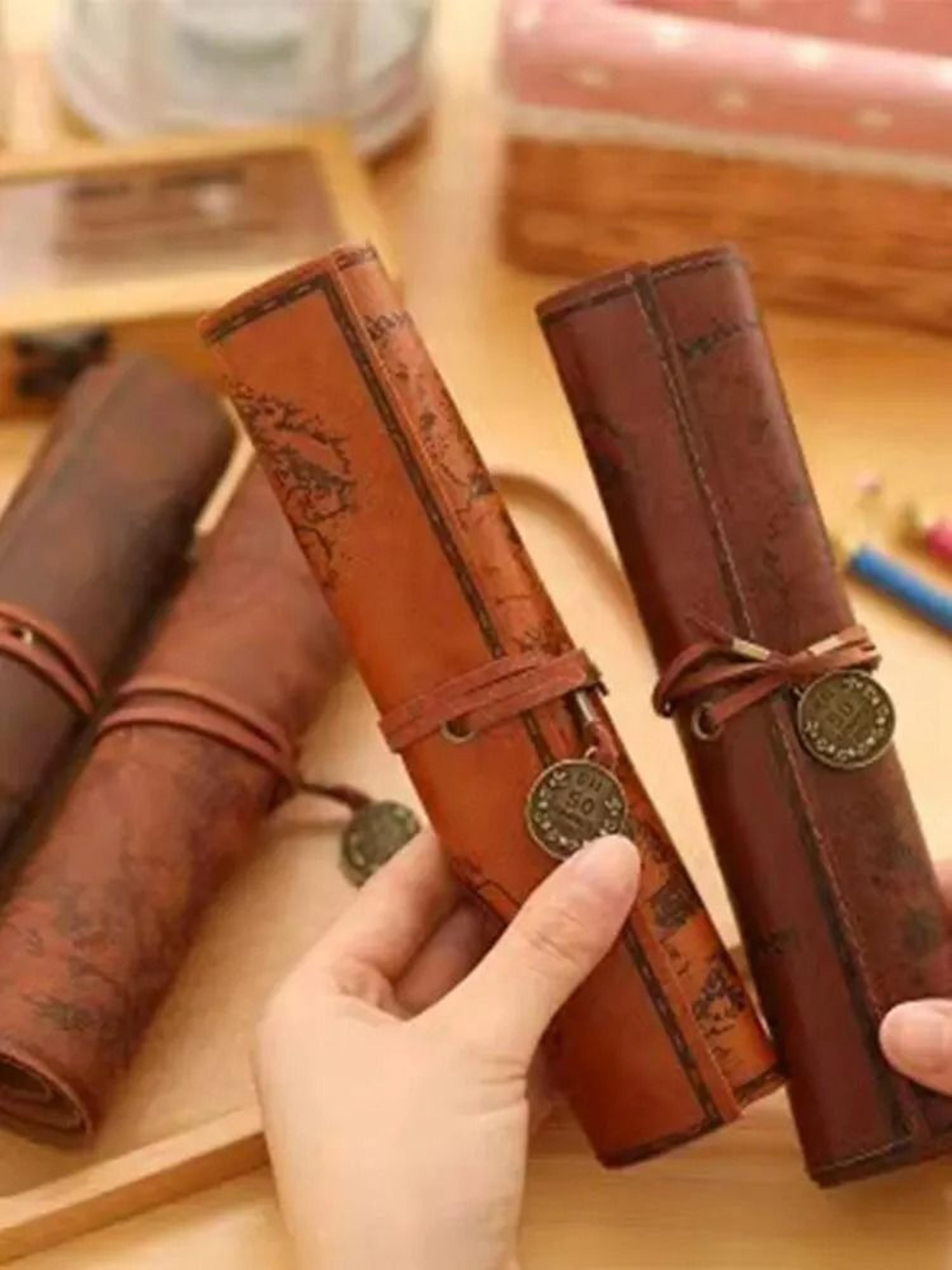TreasureScroll Vintage Leather Pencil Case 5