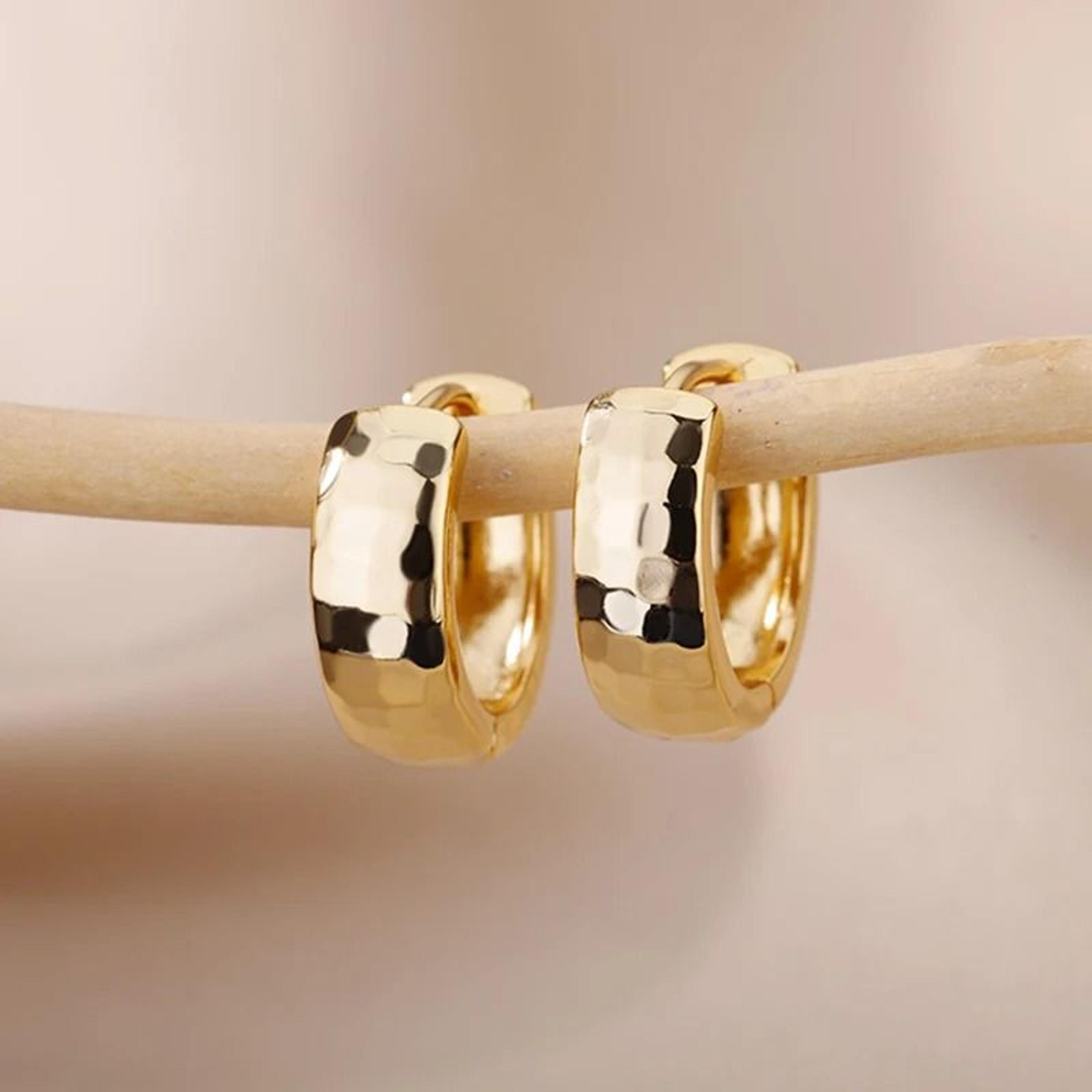 lunagleam minimalist stainless steel hoop earrings