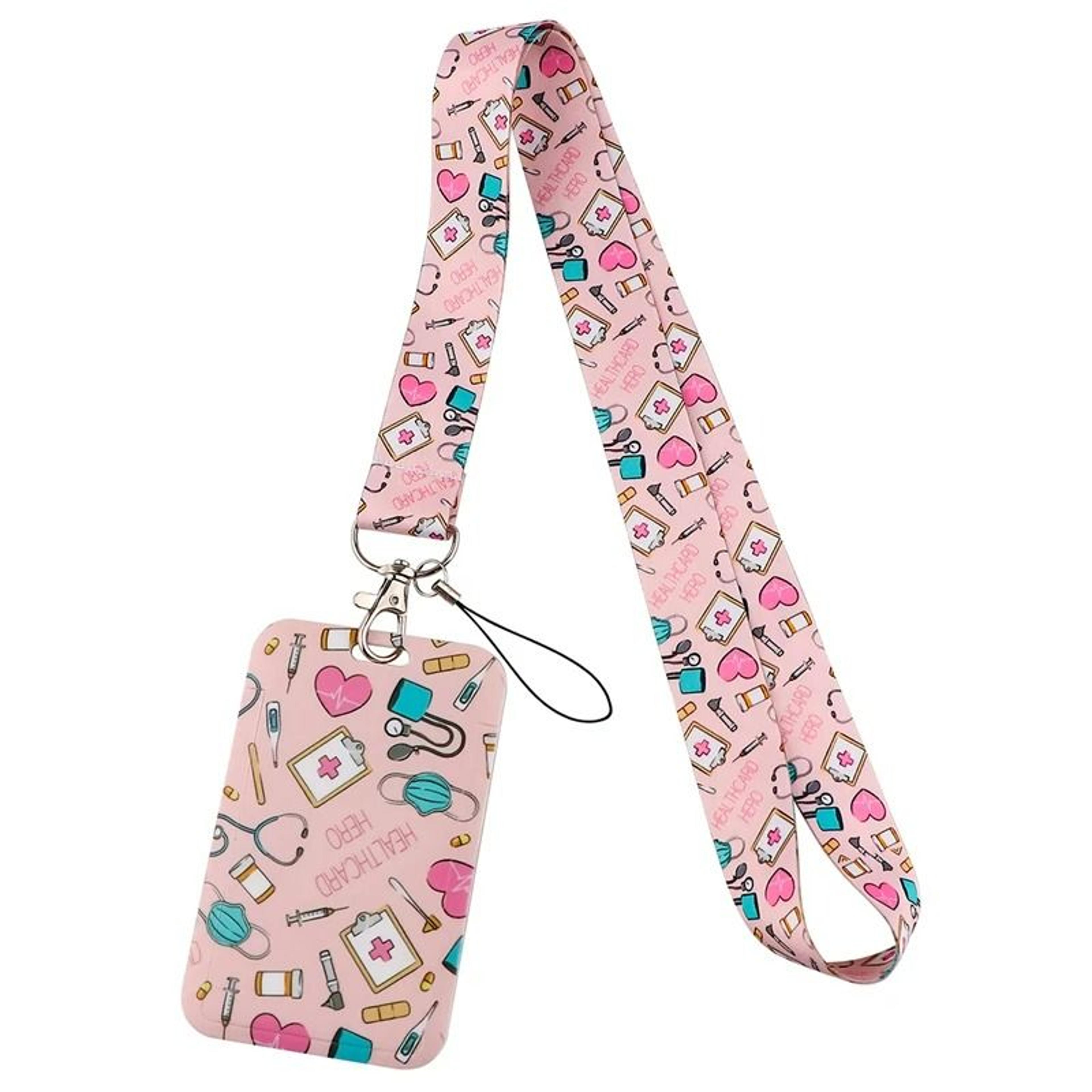 blushpass pink lanyard card holder