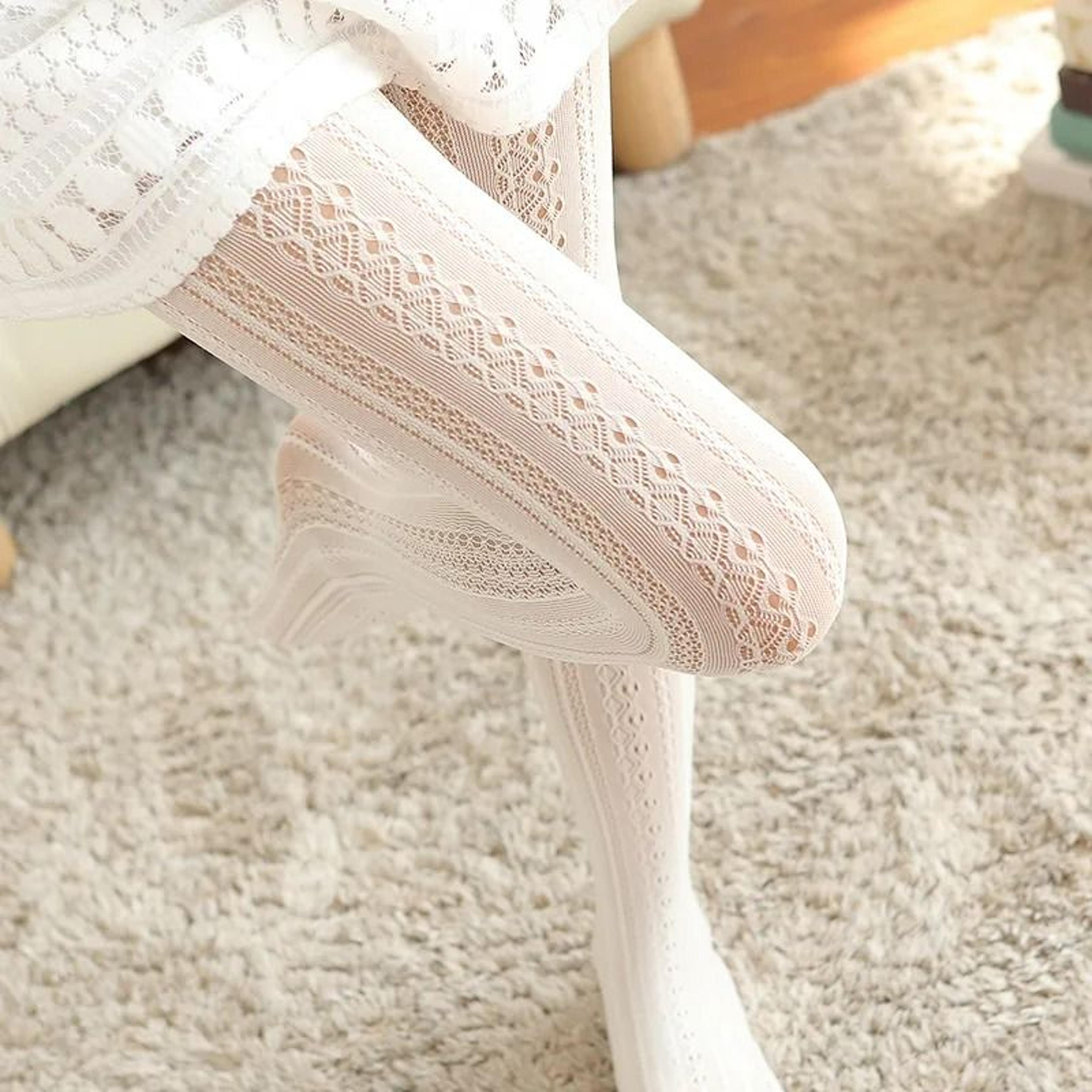 lacewhisper hollow knit lolita tights
