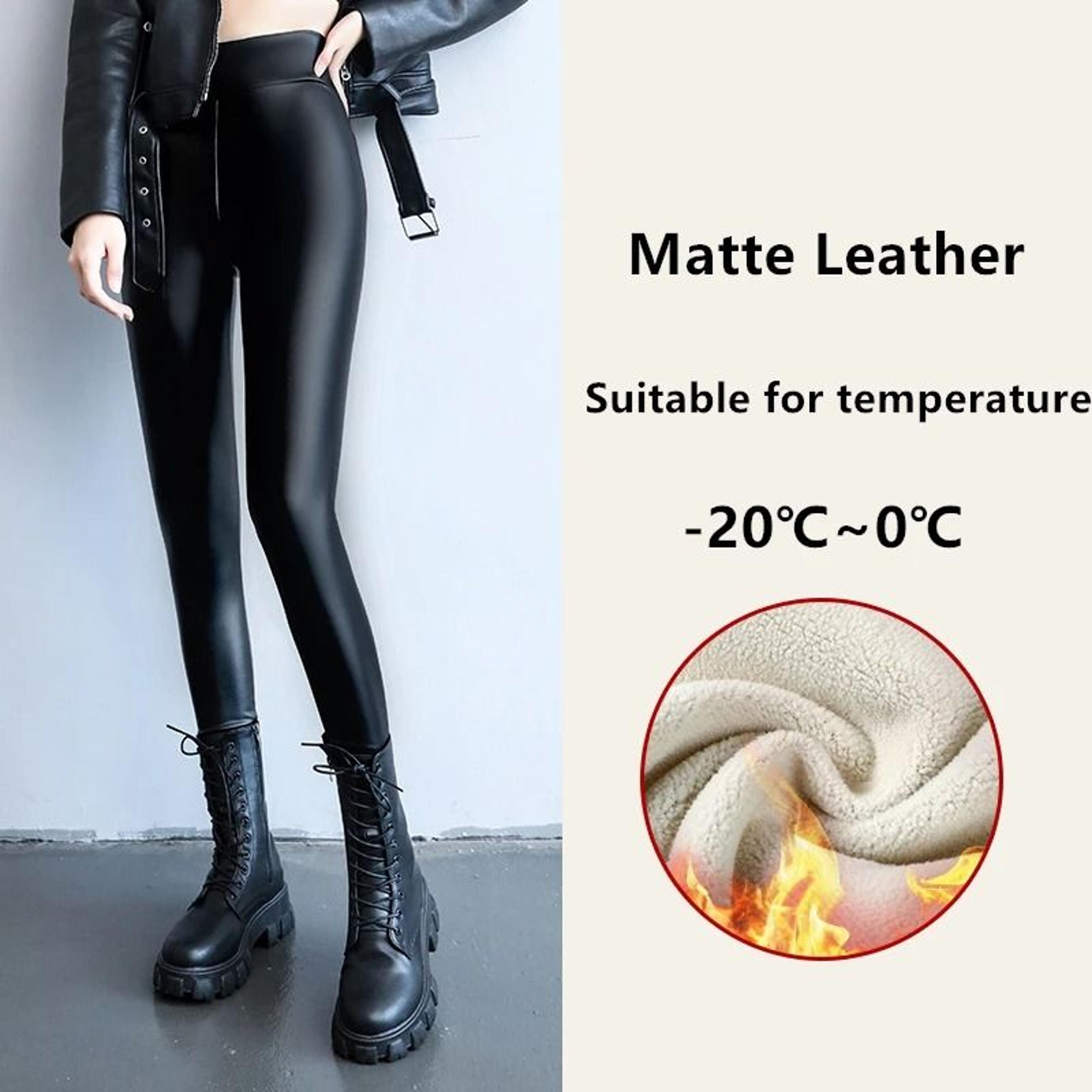 FrostLuxe High Waist Fleece Lined Leather Leggings 11