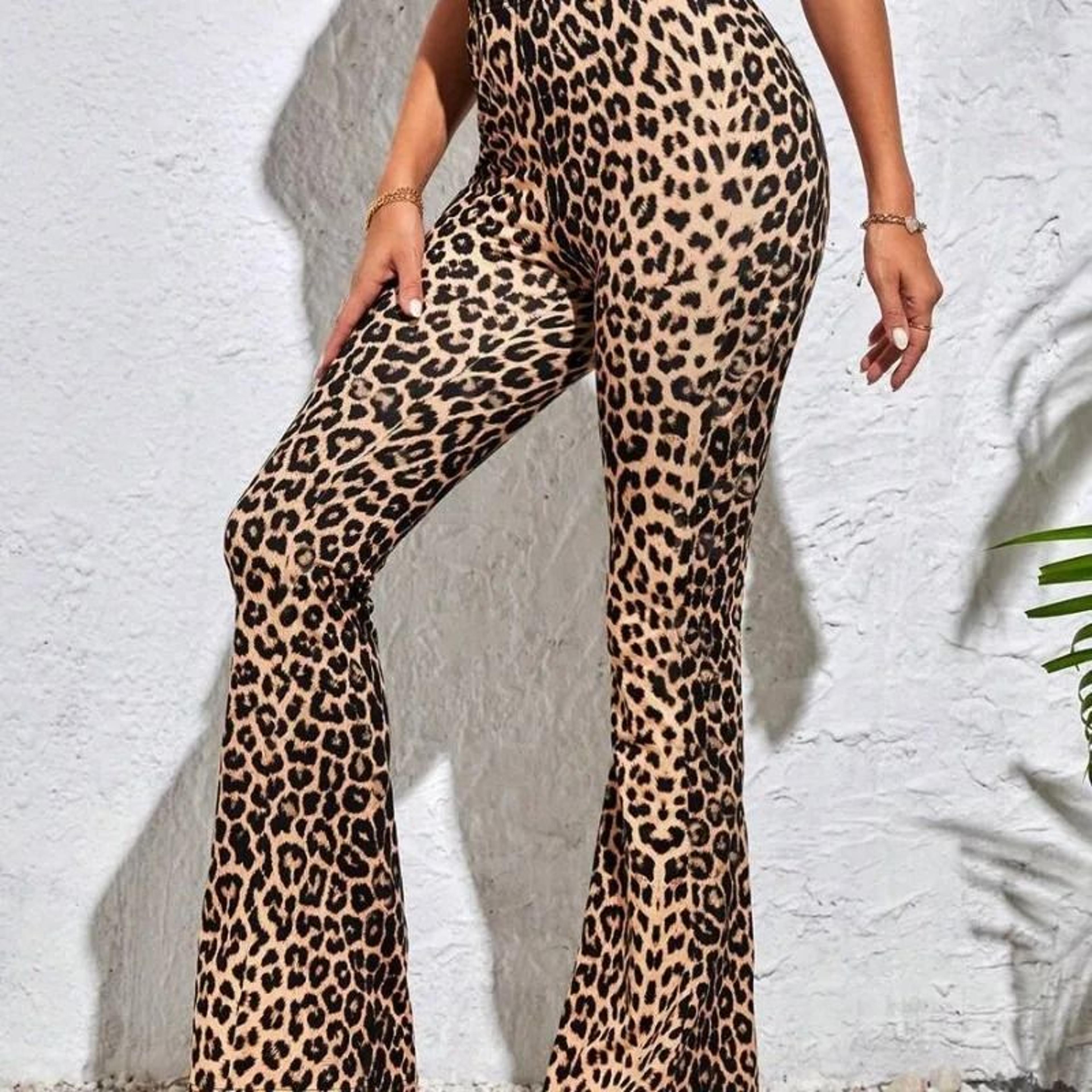 WildSculpt Leopard Print High Waist Flared Leggings 2