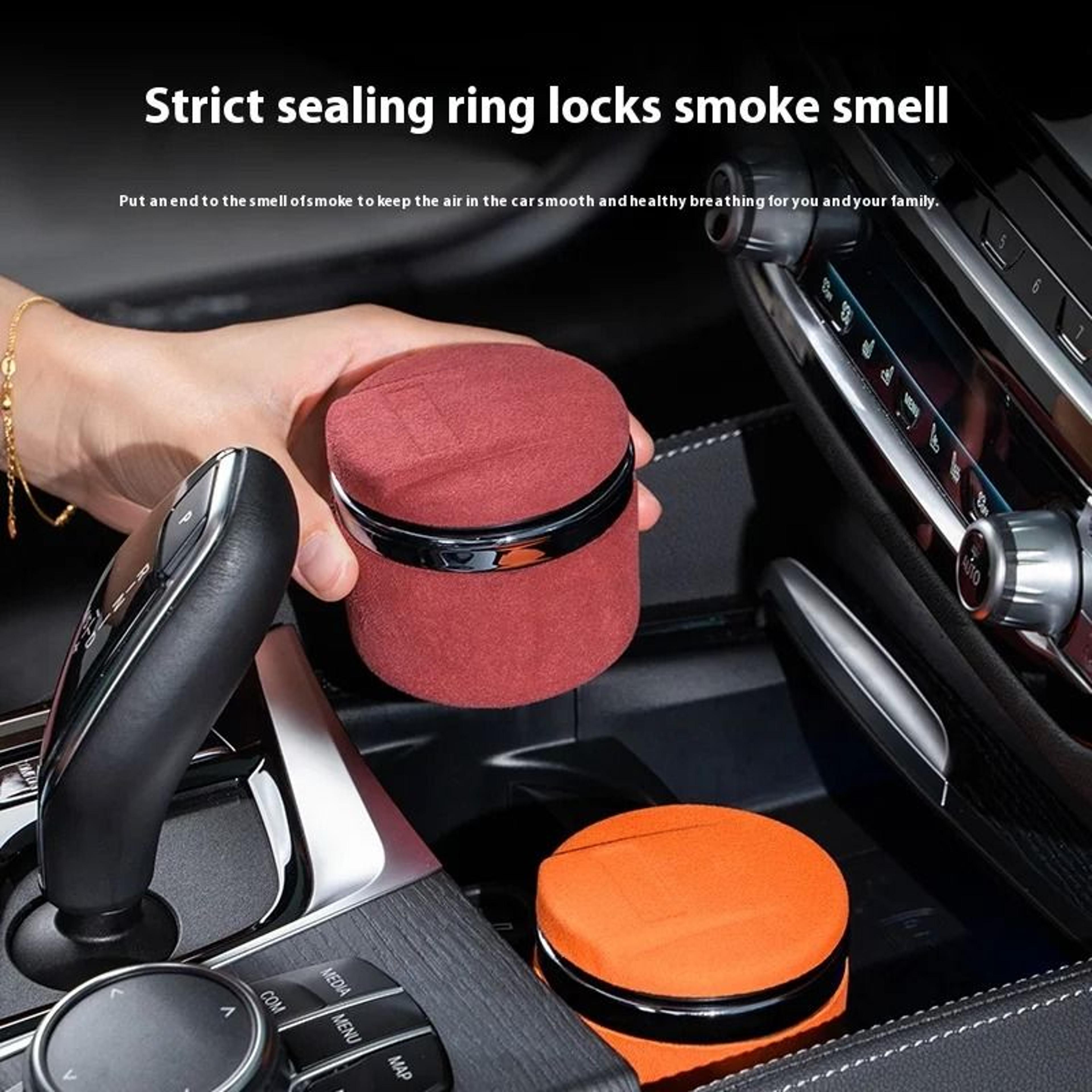 VeloraLux Suede Leather LED Car Ashtray 5