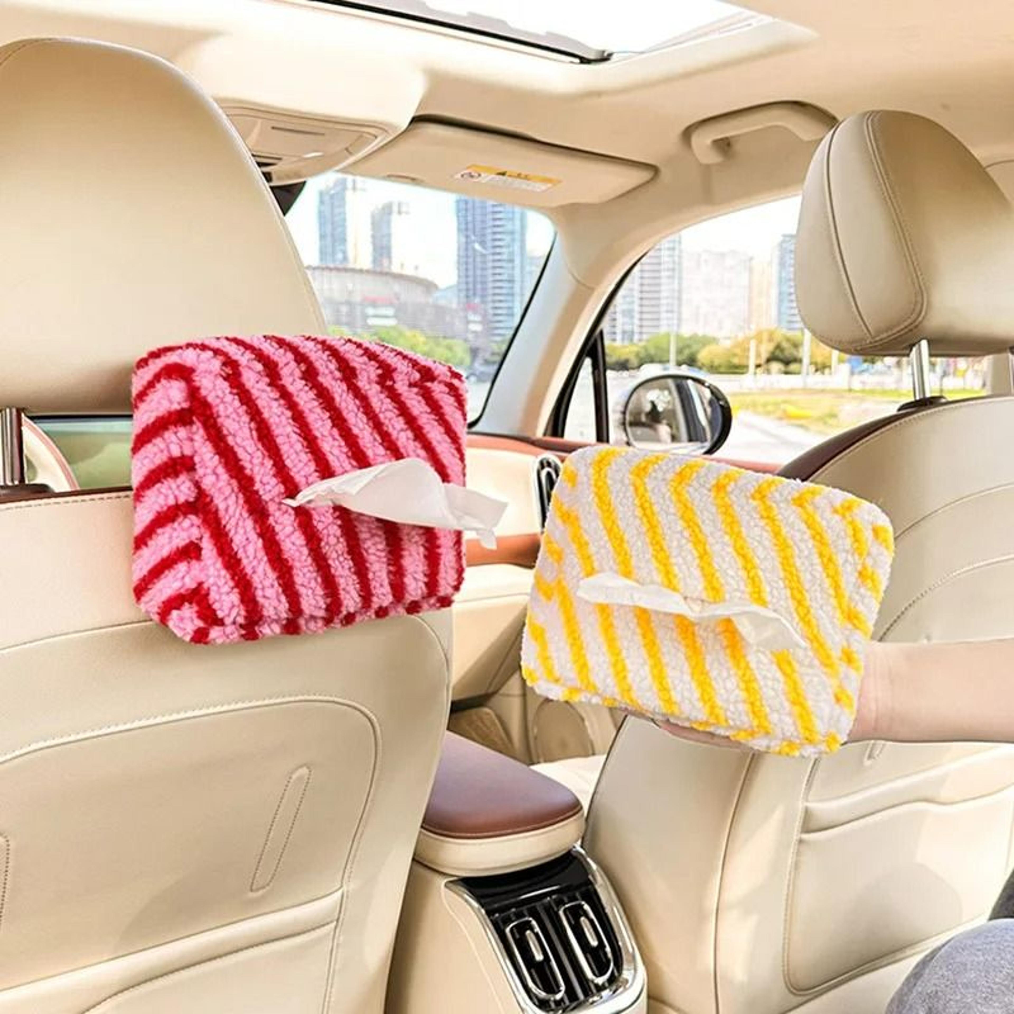 PlushStripe Hanging Car Tissue Holder 1