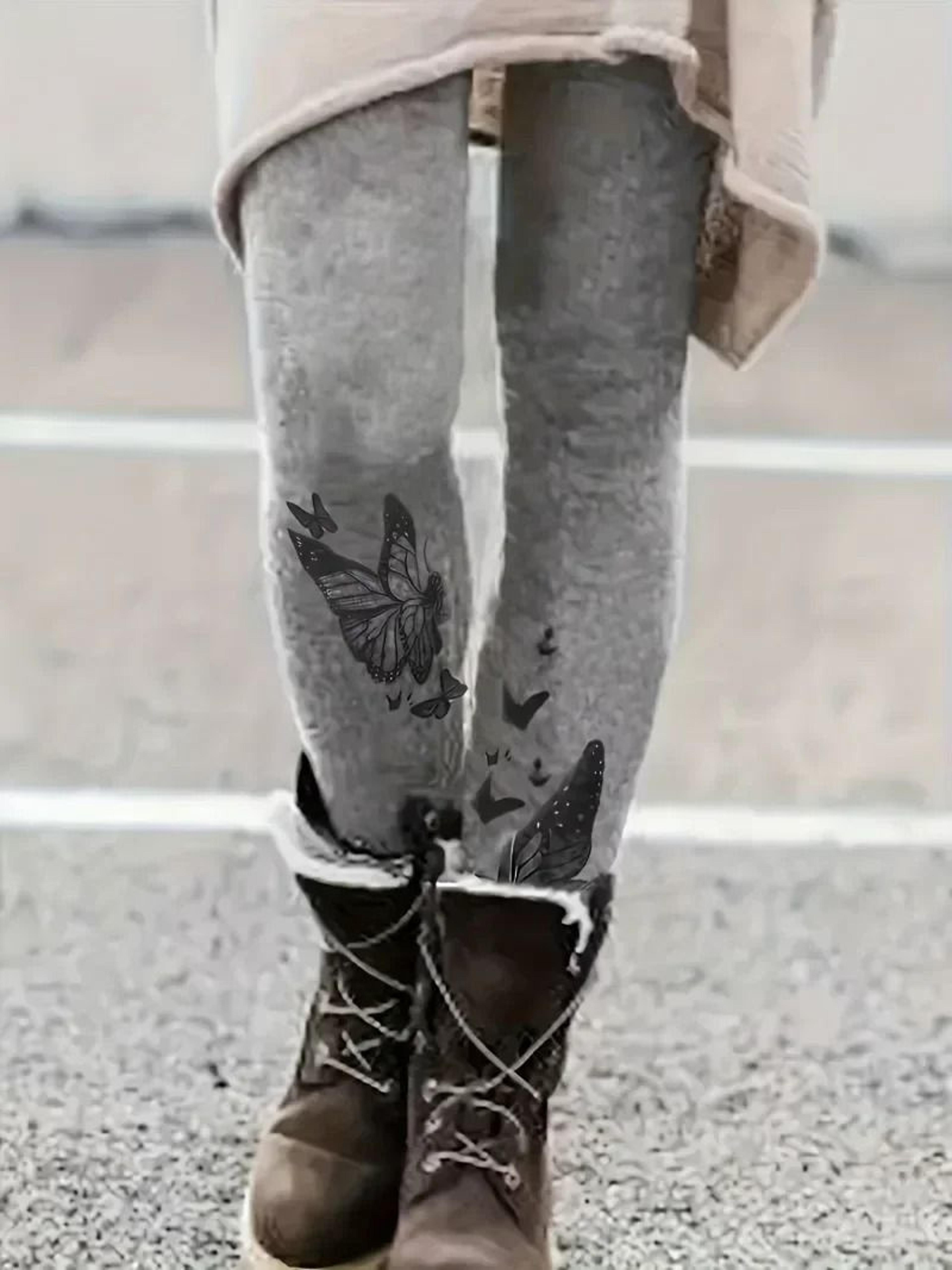 fluttercharm high waist butterfly print leggings