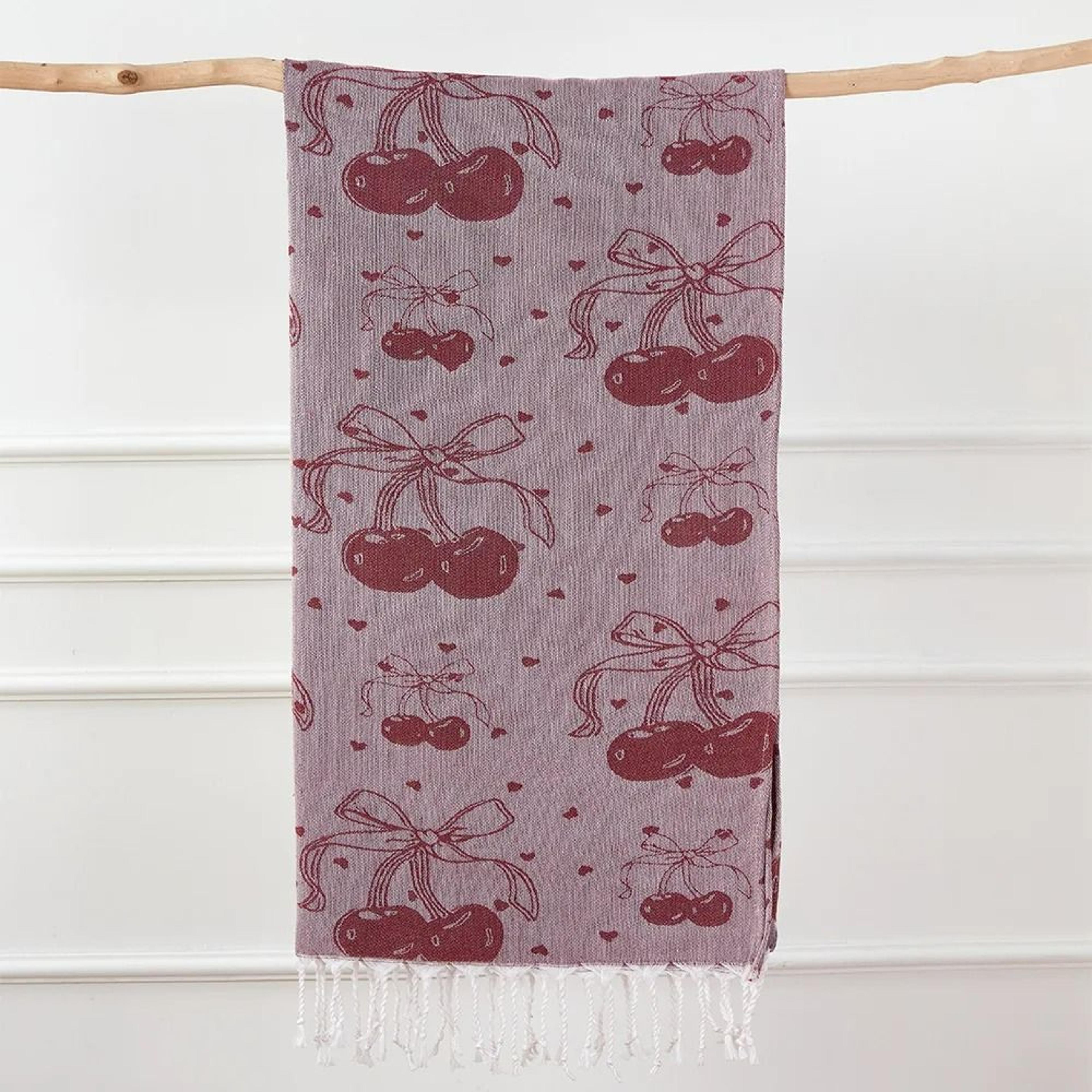 CherryBliss Turkish Fringed Beach Towel 16